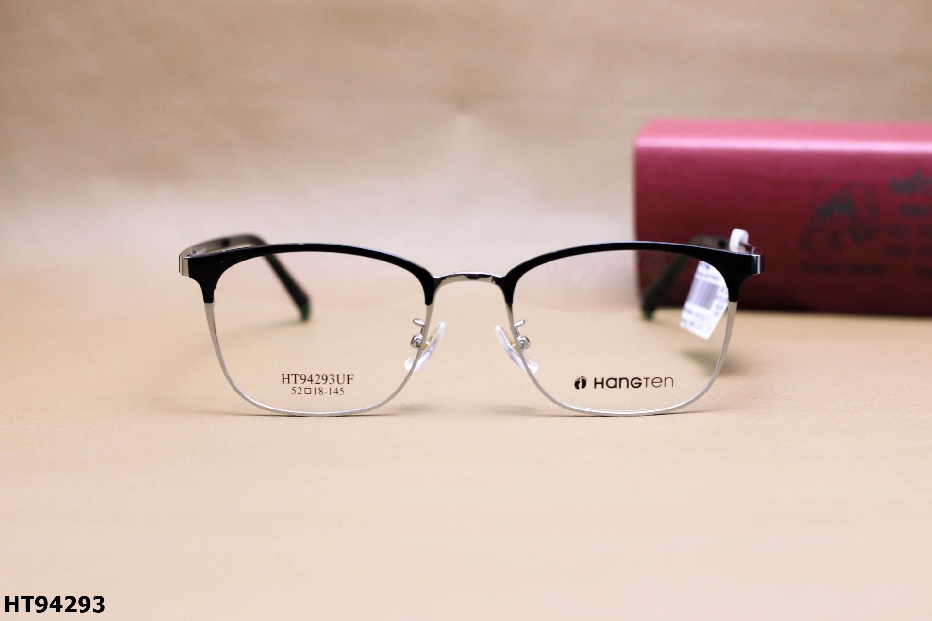 Gọng Kính Cận Dáng Vuông Bầu Thời Trang Unisex, Chất Liệu Hợp Kim Cao Cấp Chính Hãng Hang-Ten - HT94293