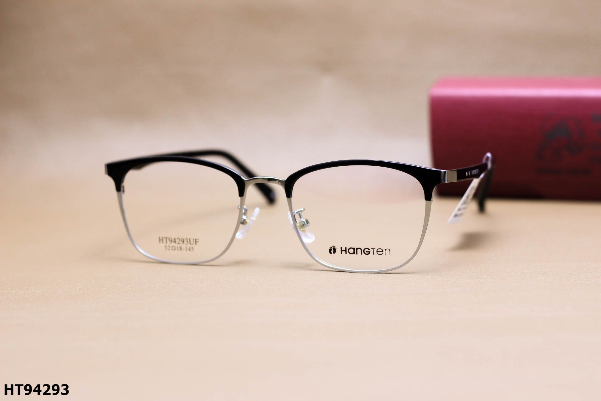 Gọng Kính Cận Dáng Vuông Bầu Thời Trang Unisex, Chất Liệu Hợp Kim Cao Cấp Chính Hãng Hang-Ten - HT94293