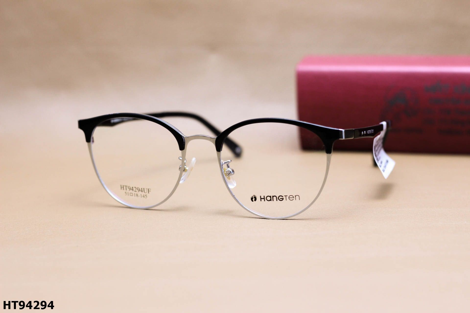 Gọng Kính Cận Dáng Mắt Mèo Thời Trang Unisex, Chất Liệu Hợp Kim Cao Cấp Chính Hãng Hang-Ten - HT94294
