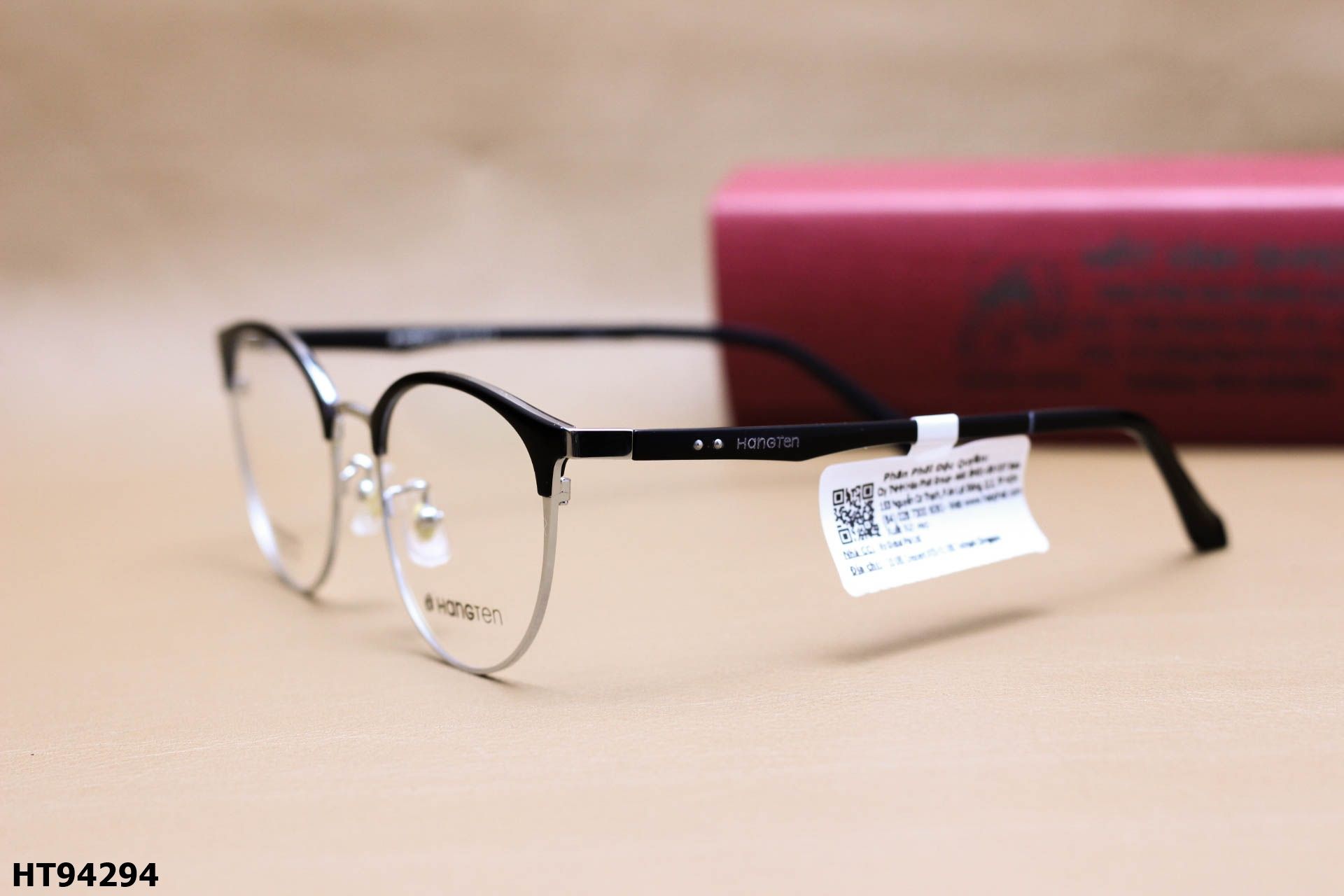Gọng Kính Cận Dáng Mắt Mèo Thời Trang Unisex, Chất Liệu Hợp Kim Cao Cấp Chính Hãng Hang-Ten - HT94294