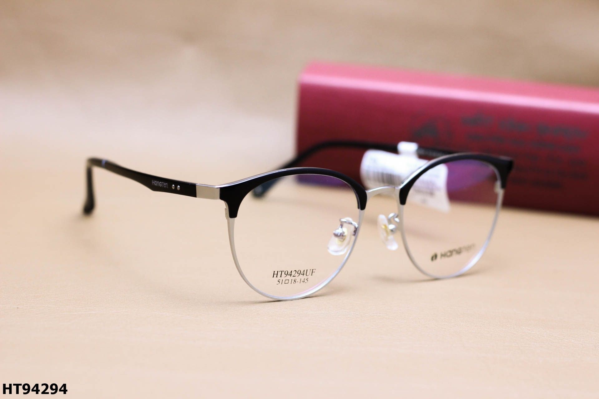Gọng Kính Cận Dáng Mắt Mèo Thời Trang Unisex, Chất Liệu Hợp Kim Cao Cấp Chính Hãng Hang-Ten - HT94294