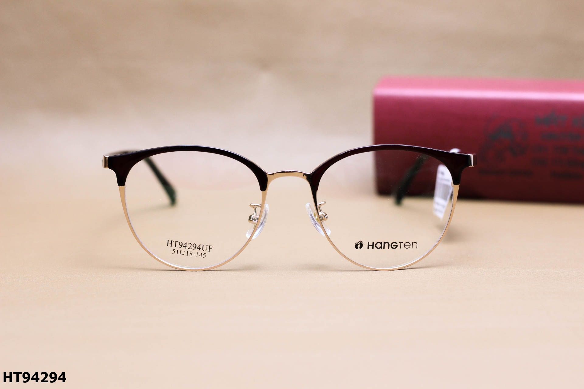 Gọng Kính Cận Dáng Mắt Mèo Thời Trang Unisex, Chất Liệu Hợp Kim Cao Cấp Chính Hãng Hang-Ten - HT94294