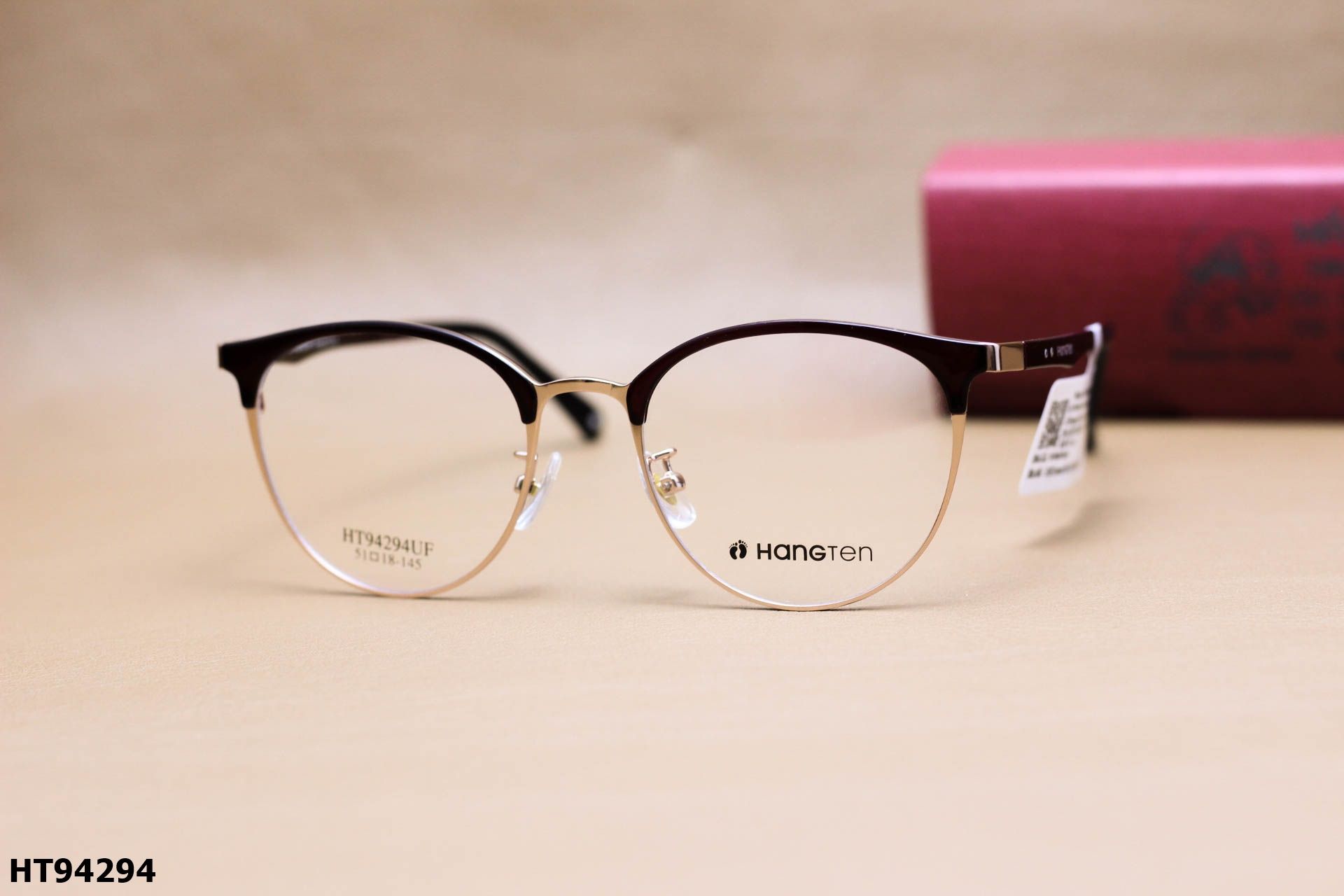 Gọng Kính Cận Dáng Mắt Mèo Thời Trang Unisex, Chất Liệu Hợp Kim Cao Cấp Chính Hãng Hang-Ten - HT94294
