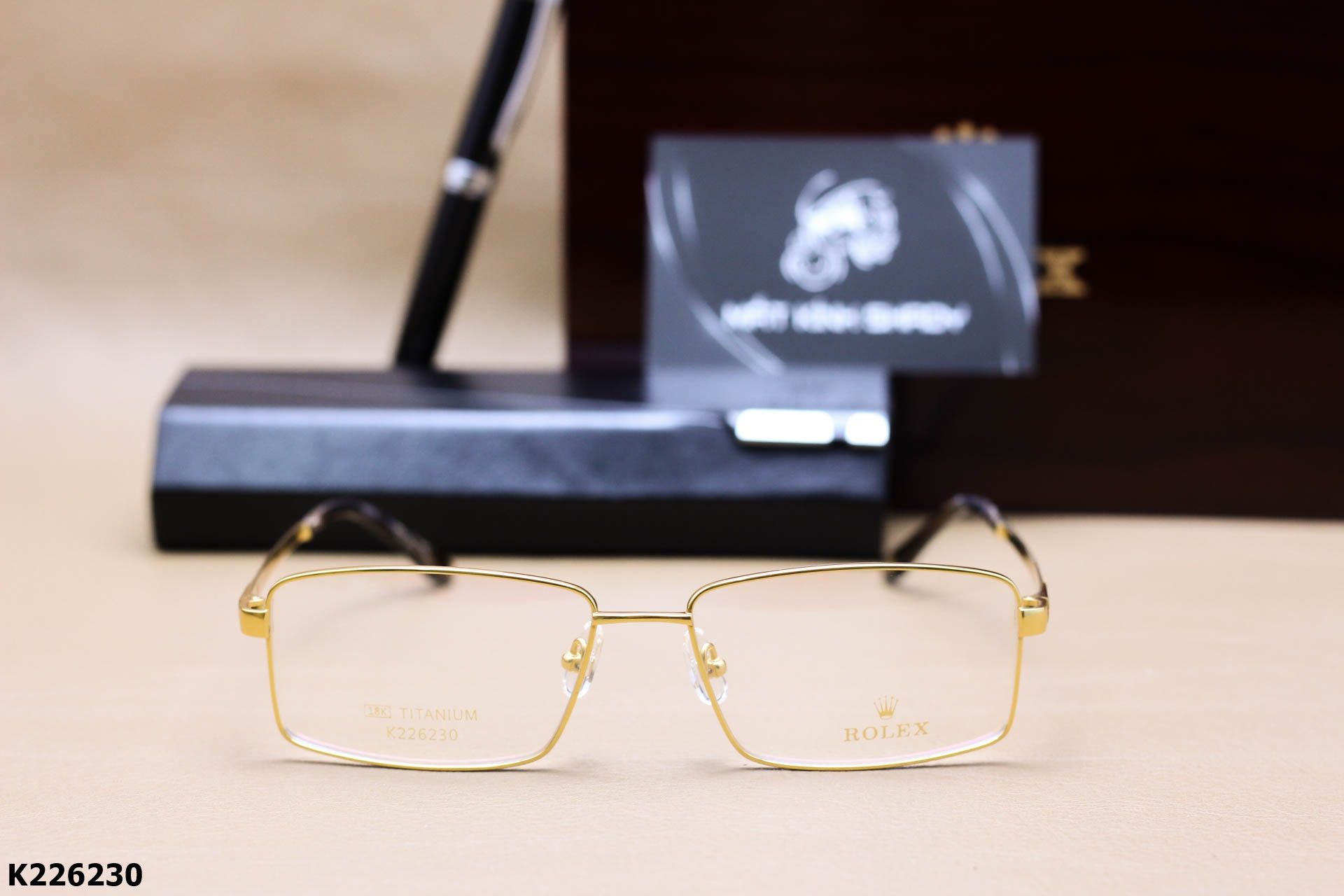 Gọng Kính Cận Thời Trang Nam, Titanium Mạ Vàng 18K Cao Cấp - K226230