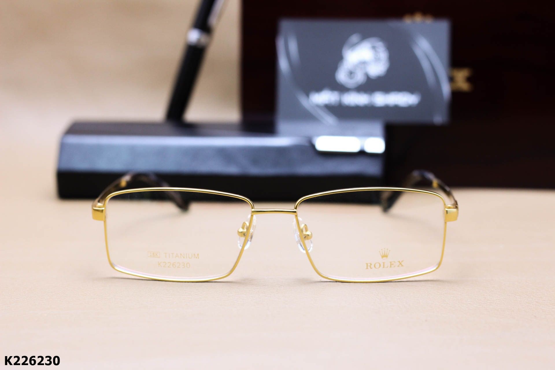 Gọng Kính Cận Thời Trang Nam, Titanium Mạ Vàng 18K Cao Cấp - K226230