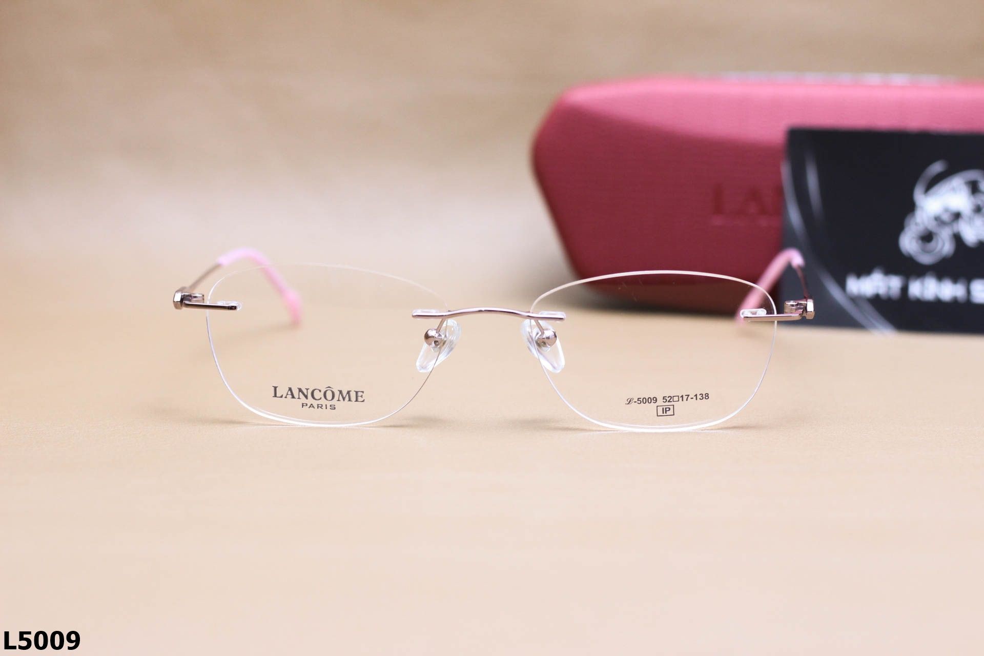 Gọng Kính Cận Khoan Ốc Thời Trang Nữ LANCÔME, Chất Liệu Titanium Cao Cấp - L5009