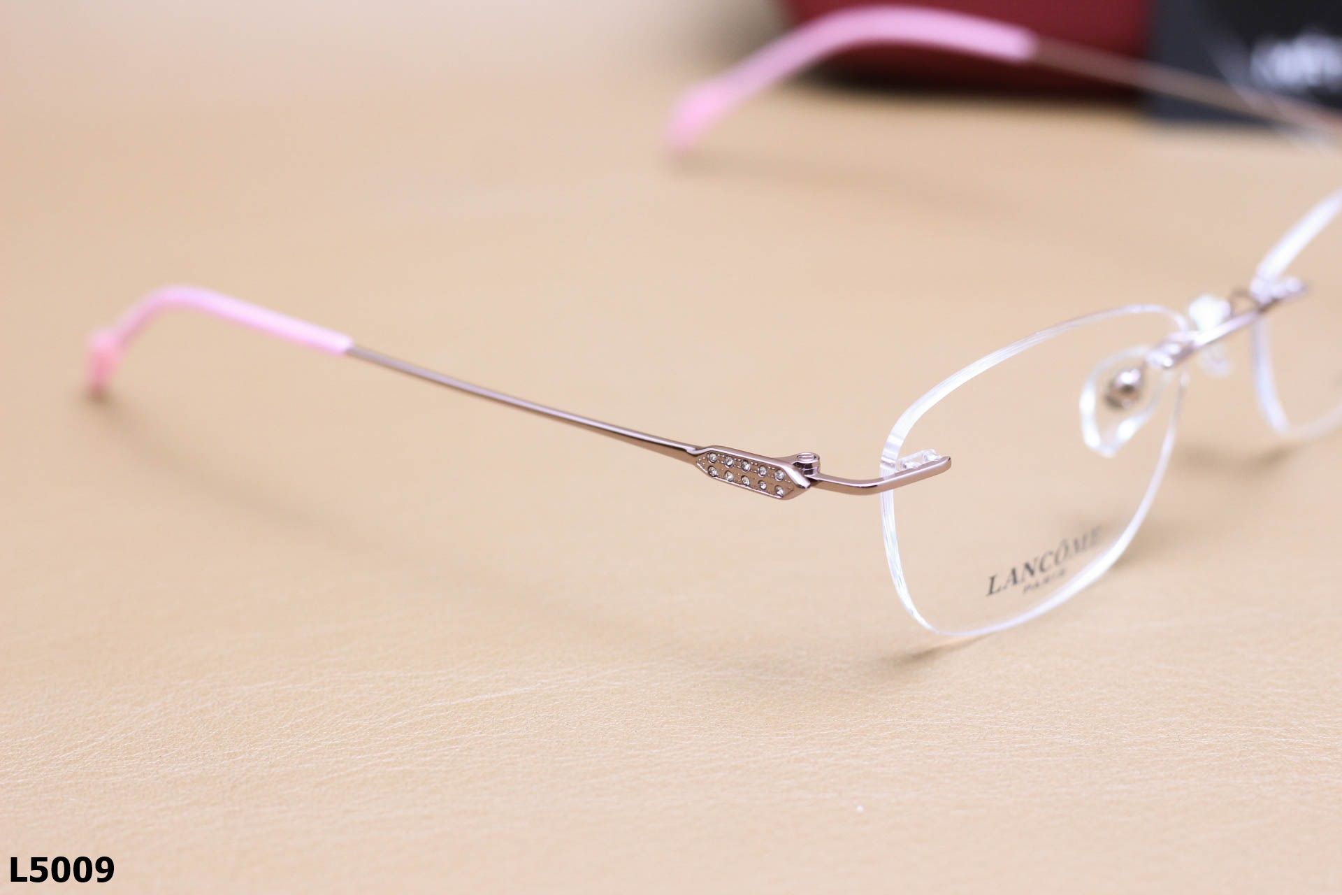 Gọng Kính Cận Khoan Ốc Thời Trang Nữ LANCÔME, Chất Liệu Titanium Cao Cấp - L5009