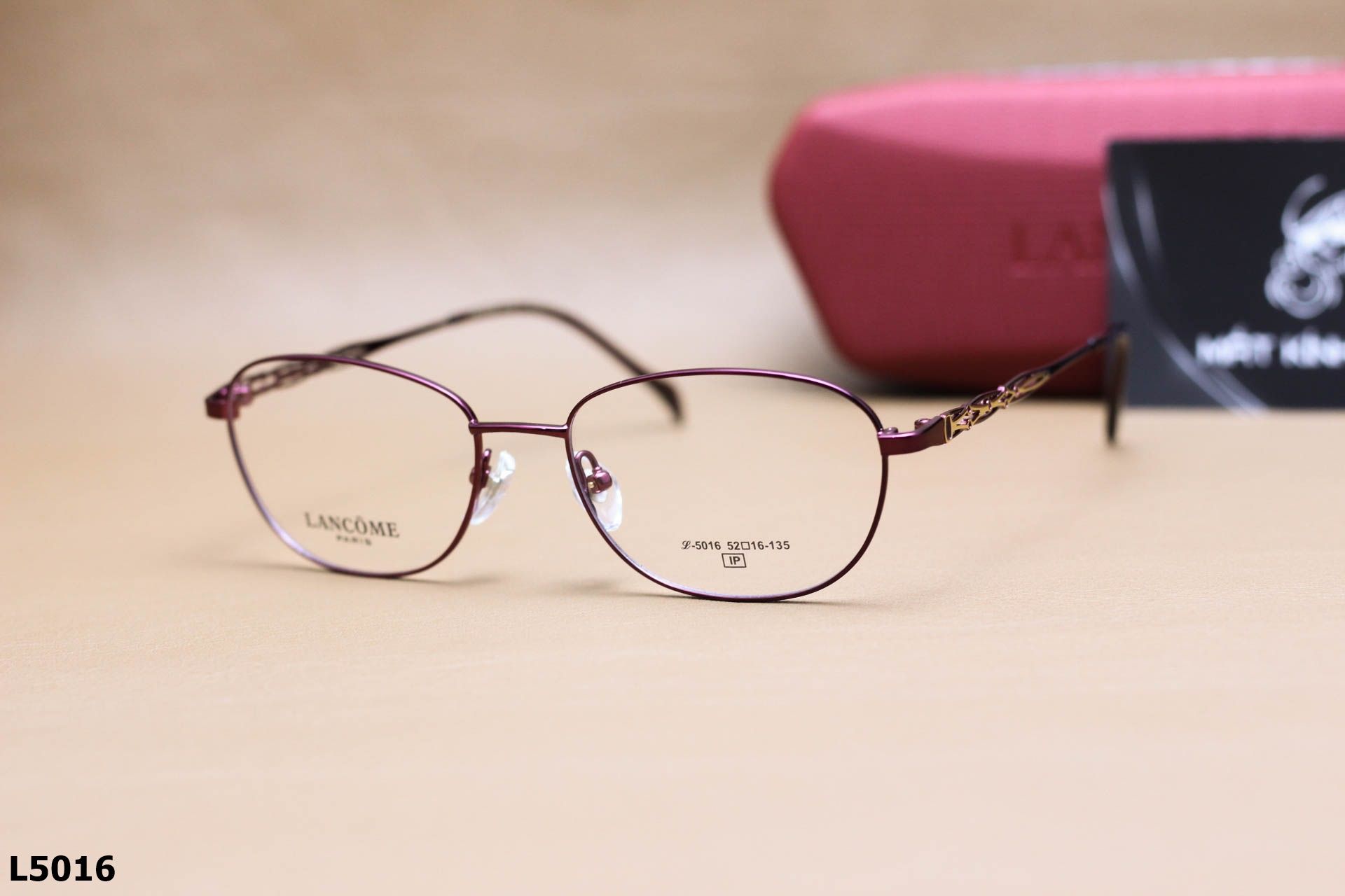 Gọng Kính Cận Oval Thời Trang Nữ LANCÔME, Chất Liệu Titanium Cao Cấp - L5016