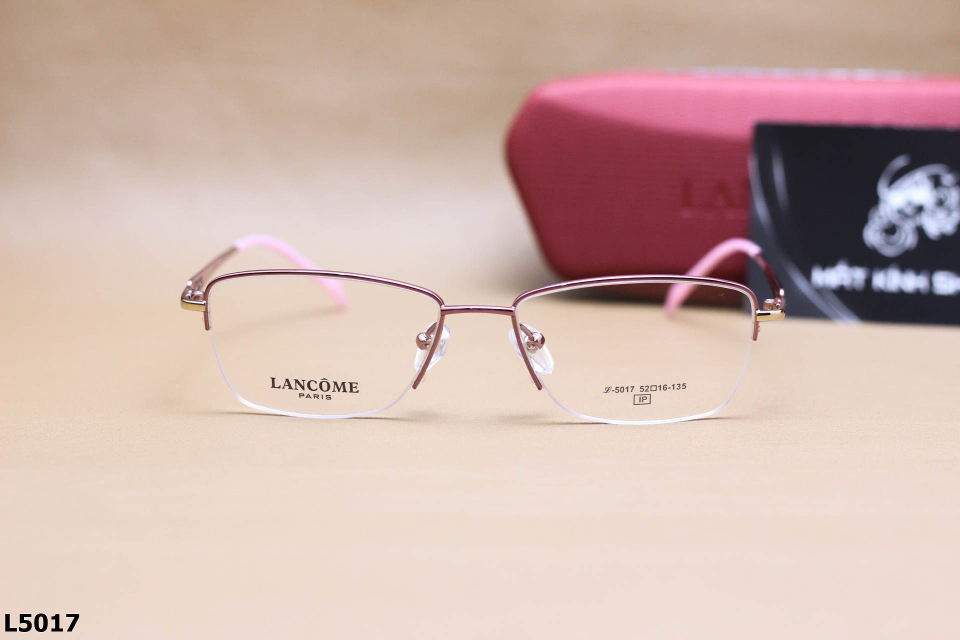 Gọng Kính Cận Nửa Viền Thời Trang Nữ LANCÔME, Chất Liệu Titanium Cao Cấp - L5017