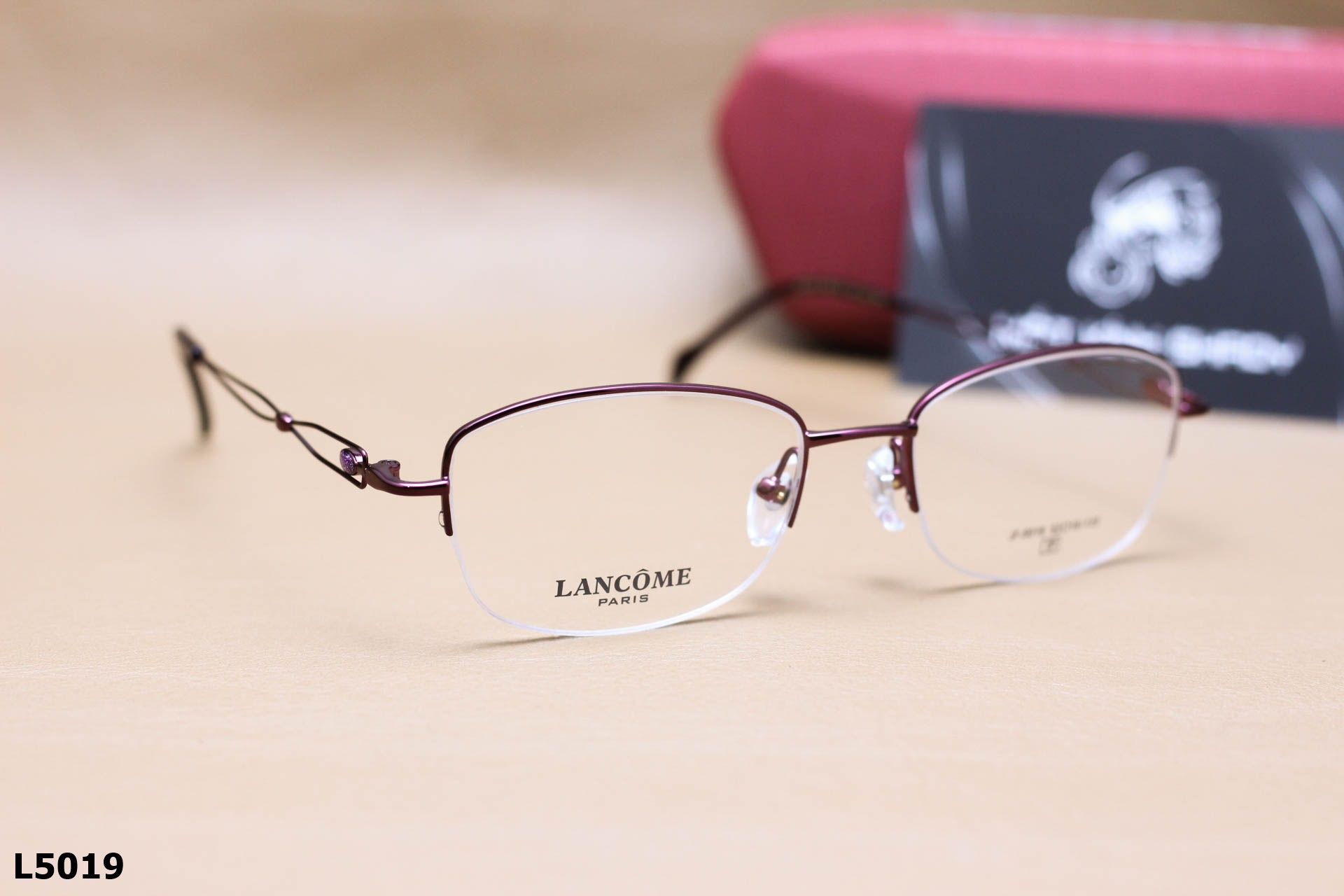 Gọng Kính Cận Nửa Viền Thời Trang Nữ LANCÔME, Chất Liệu Titanium Cao Cấp - L5019
