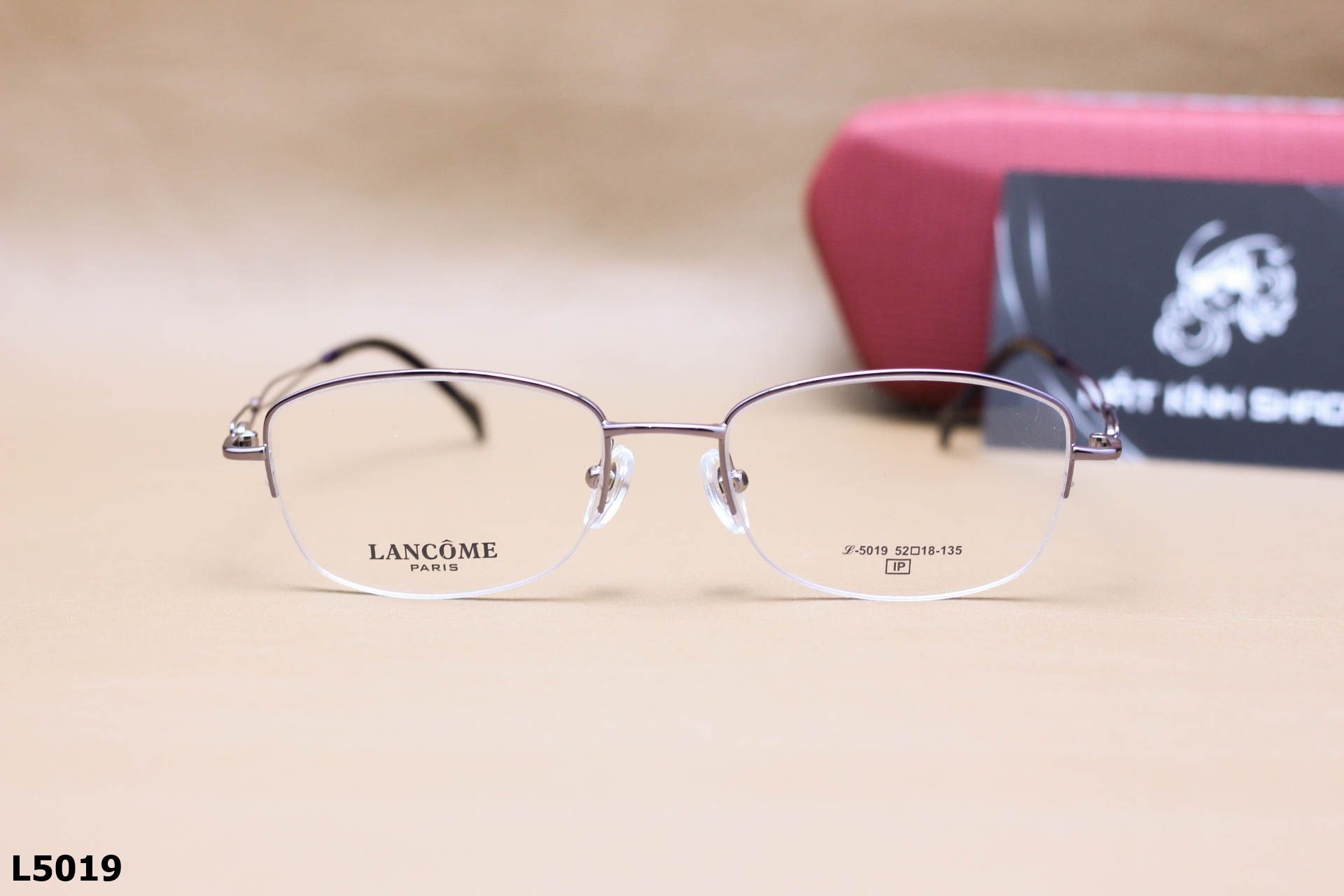 Gọng Kính Cận Nửa Viền Thời Trang Nữ LANCÔME, Chất Liệu Titanium Cao Cấp - L5019