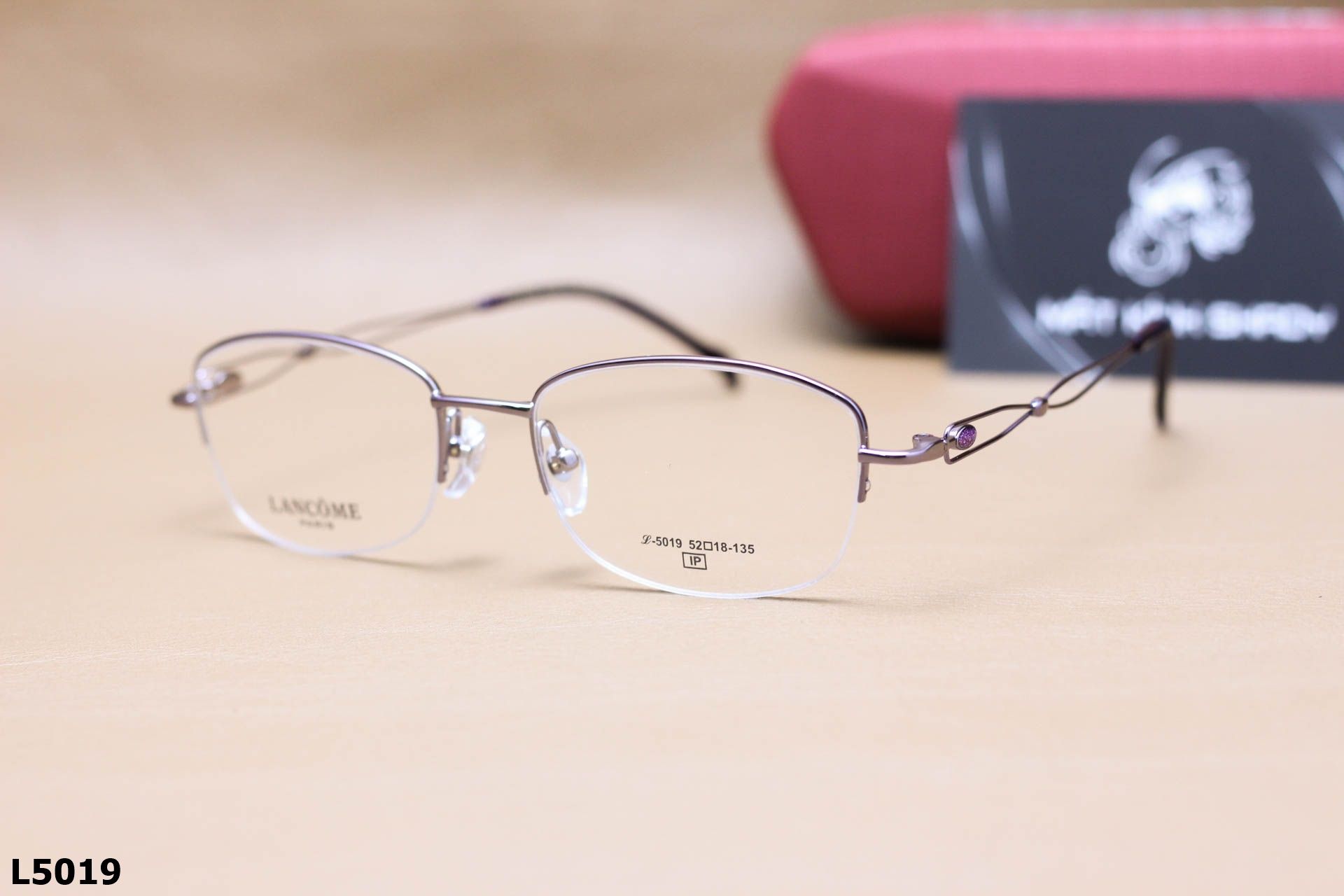 Gọng Kính Cận Nửa Viền Thời Trang Nữ LANCÔME, Chất Liệu Titanium Cao Cấp - L5019
