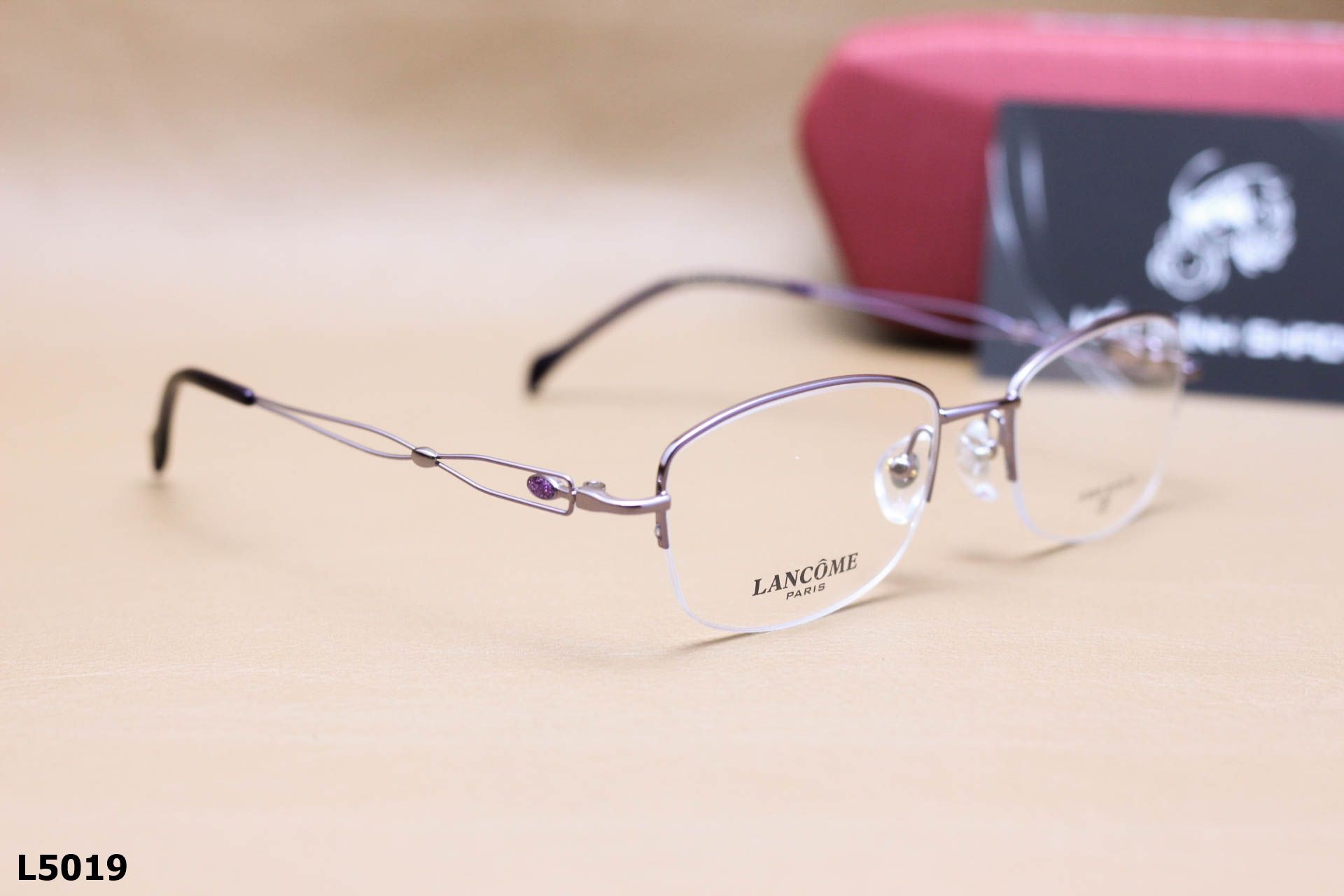 Gọng Kính Cận Nửa Viền Thời Trang Nữ LANCÔME, Chất Liệu Titanium Cao Cấp - L5019