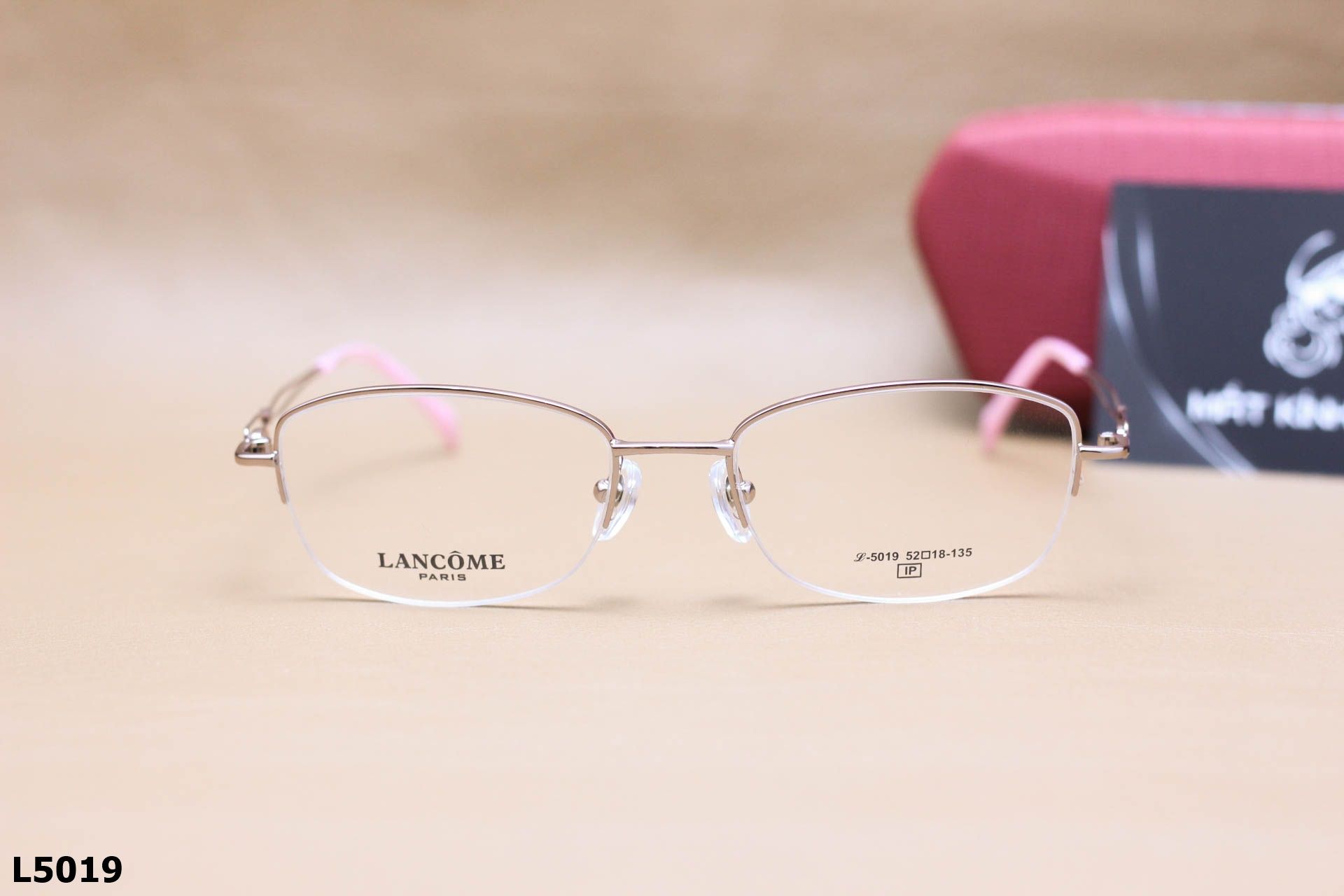 Gọng Kính Cận Nửa Viền Thời Trang Nữ LANCÔME, Chất Liệu Titanium Cao Cấp - L5019