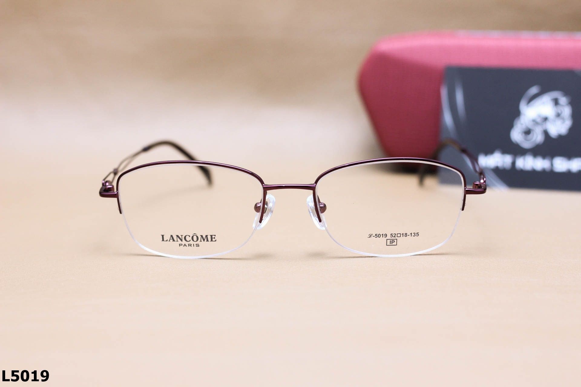 Gọng Kính Cận Nửa Viền Thời Trang Nữ LANCÔME, Chất Liệu Titanium Cao Cấp - L5019