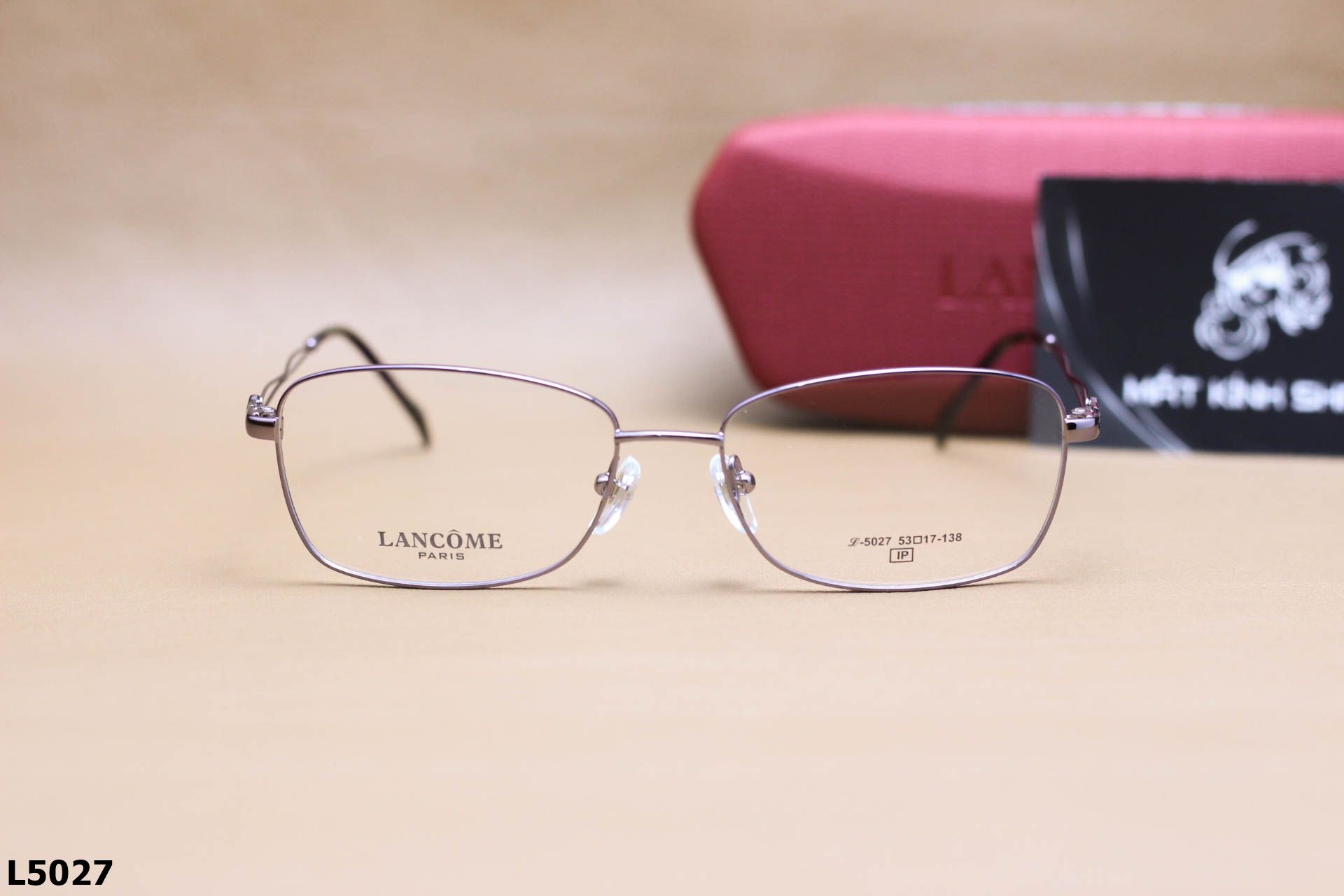 Gọng Kính Cận Vuông Bầu Thời Trang Nữ LANCÔME, Chất Liệu Titanium Cao Cấp - L5027