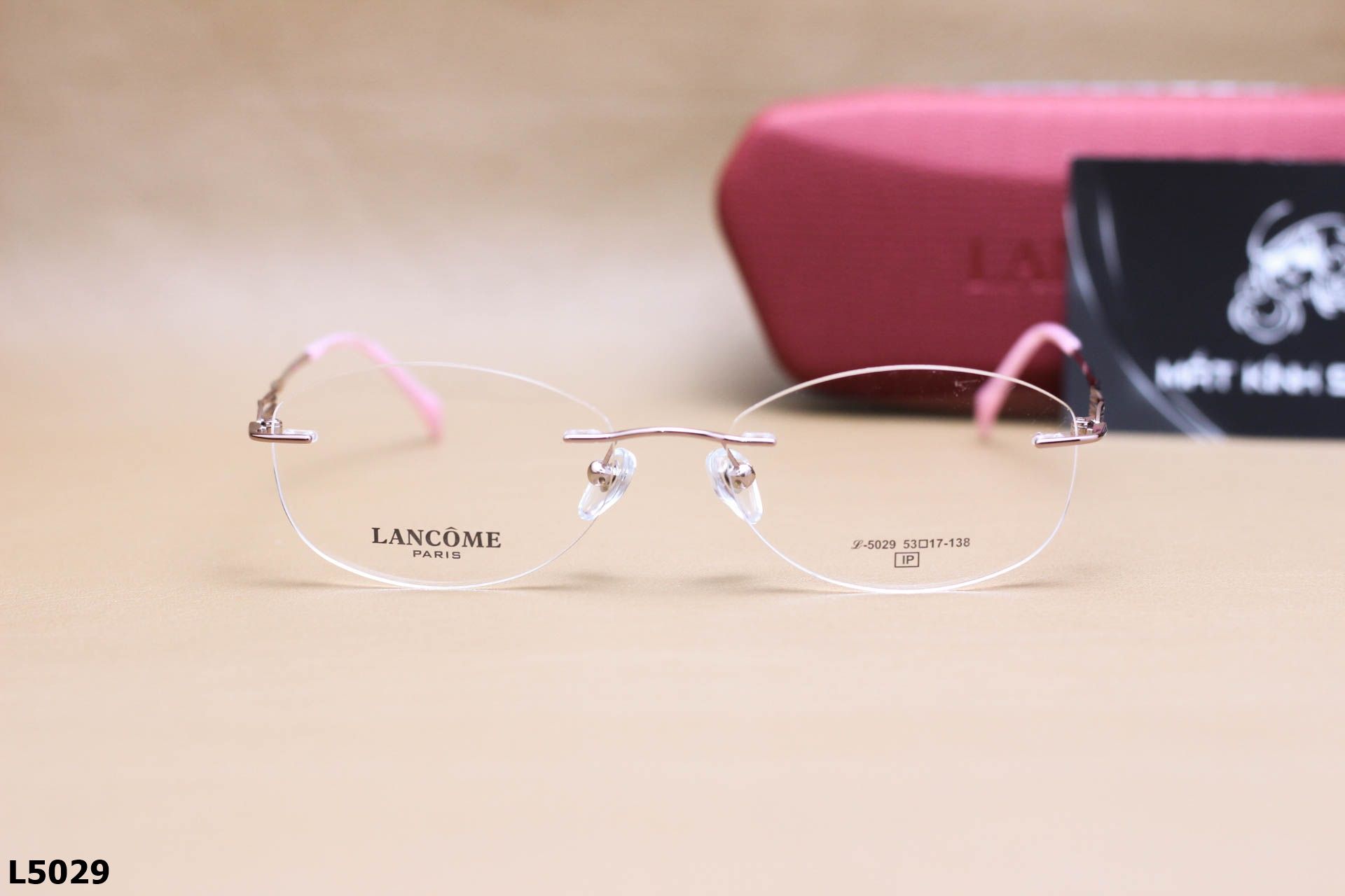 Gọng Kính Cận Khoan Ốc Thời Trang Nữ LANCÔME, Chất Liệu Titanium Cao Cấp - L5029