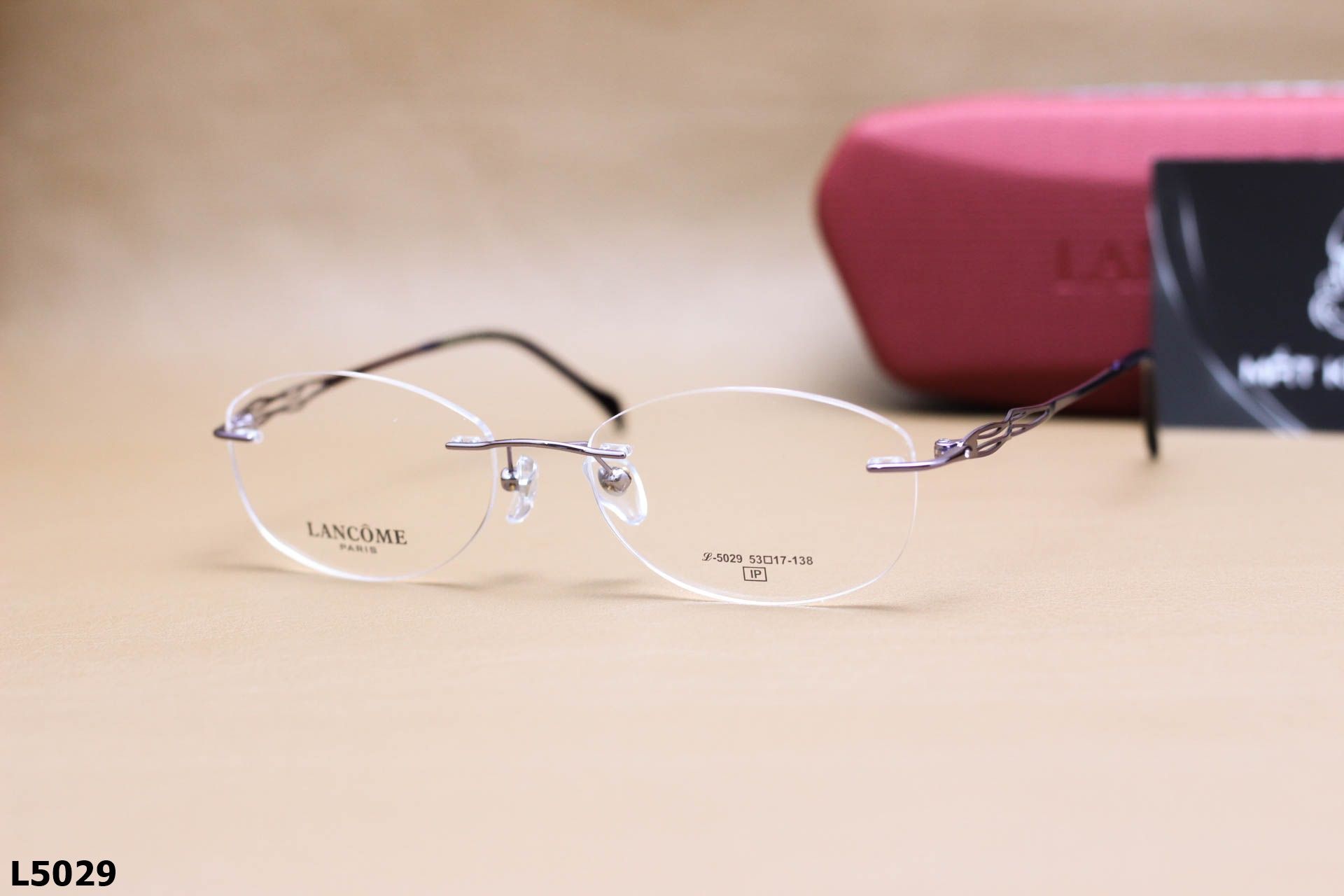 Gọng Kính Cận Khoan Ốc Thời Trang Nữ LANCÔME, Chất Liệu Titanium Cao Cấp - L5029