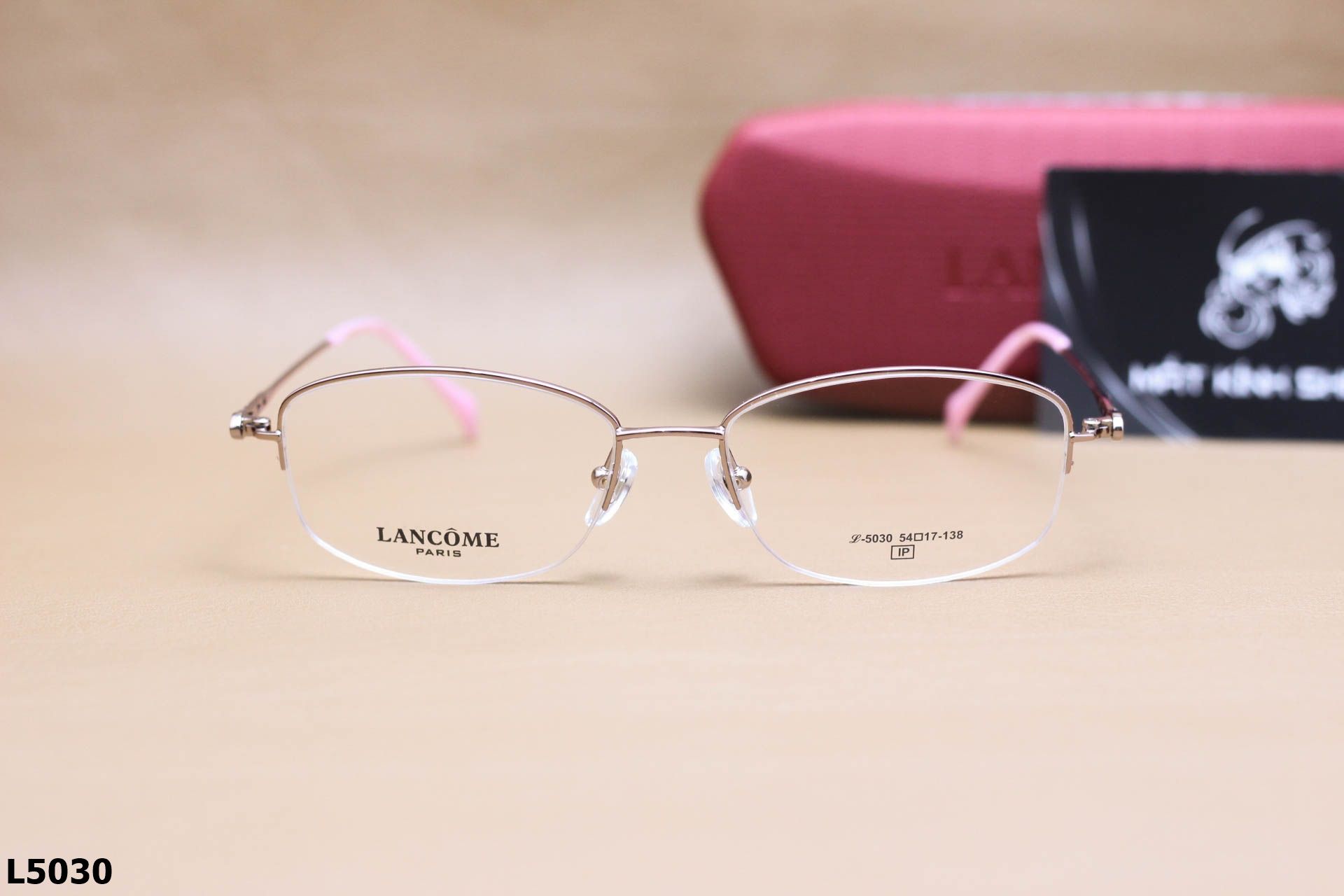 Gọng Kính Cận Nửa Viền Thời Trang Nữ LANCÔME, Chất Liệu Titanium Cao Cấp - L5030