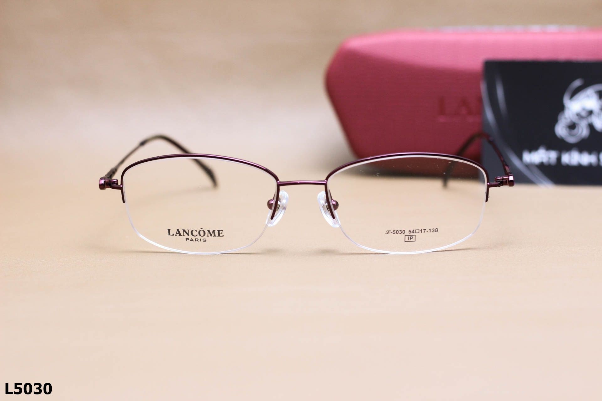 Gọng Kính Cận Nửa Viền Thời Trang Nữ LANCÔME, Chất Liệu Titanium Cao Cấp - L5030