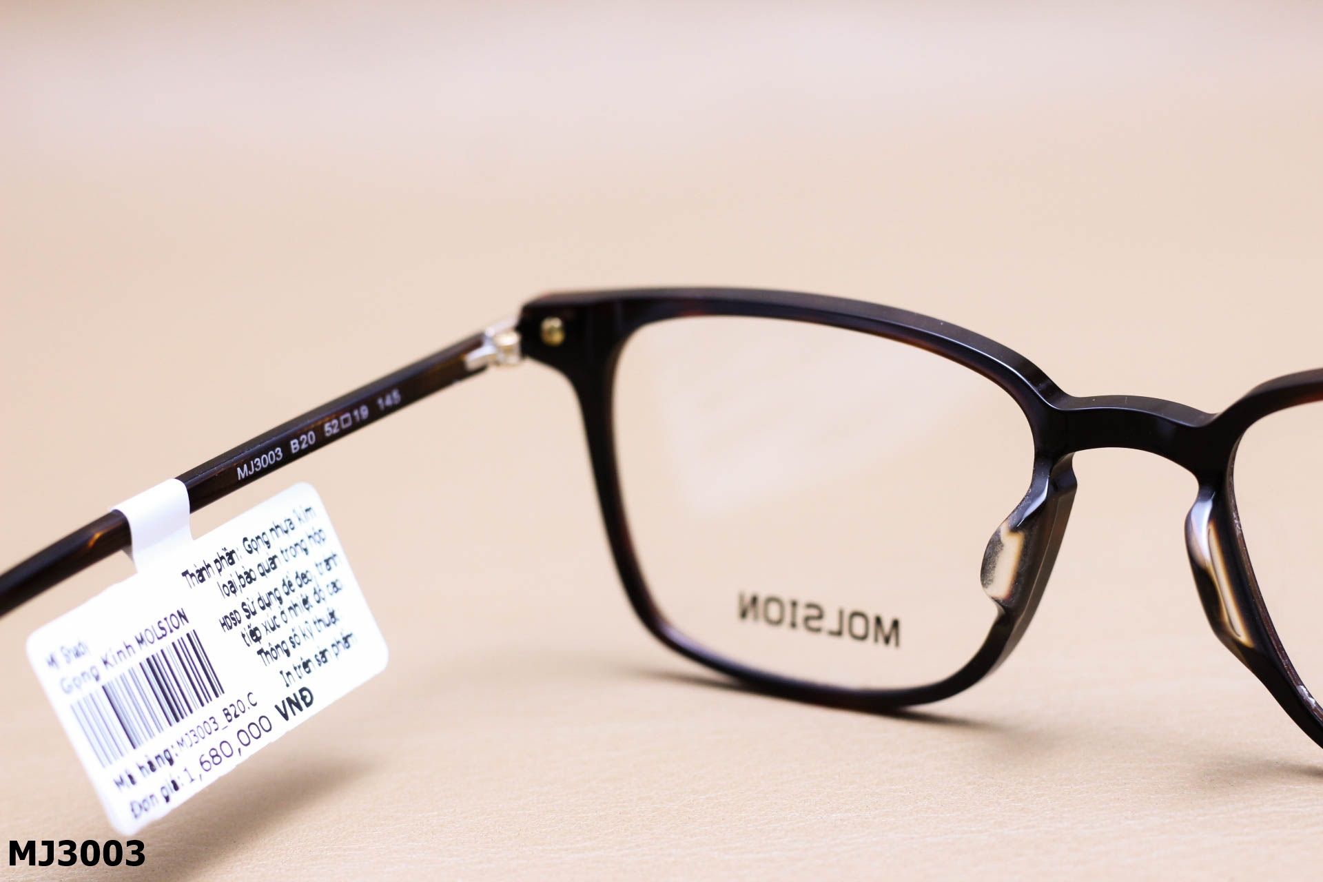 Gọng Kính Cận Chính Hãng Molsion Unisex, Chất Nhựa Acetate Nguyên Khối - MJ3003