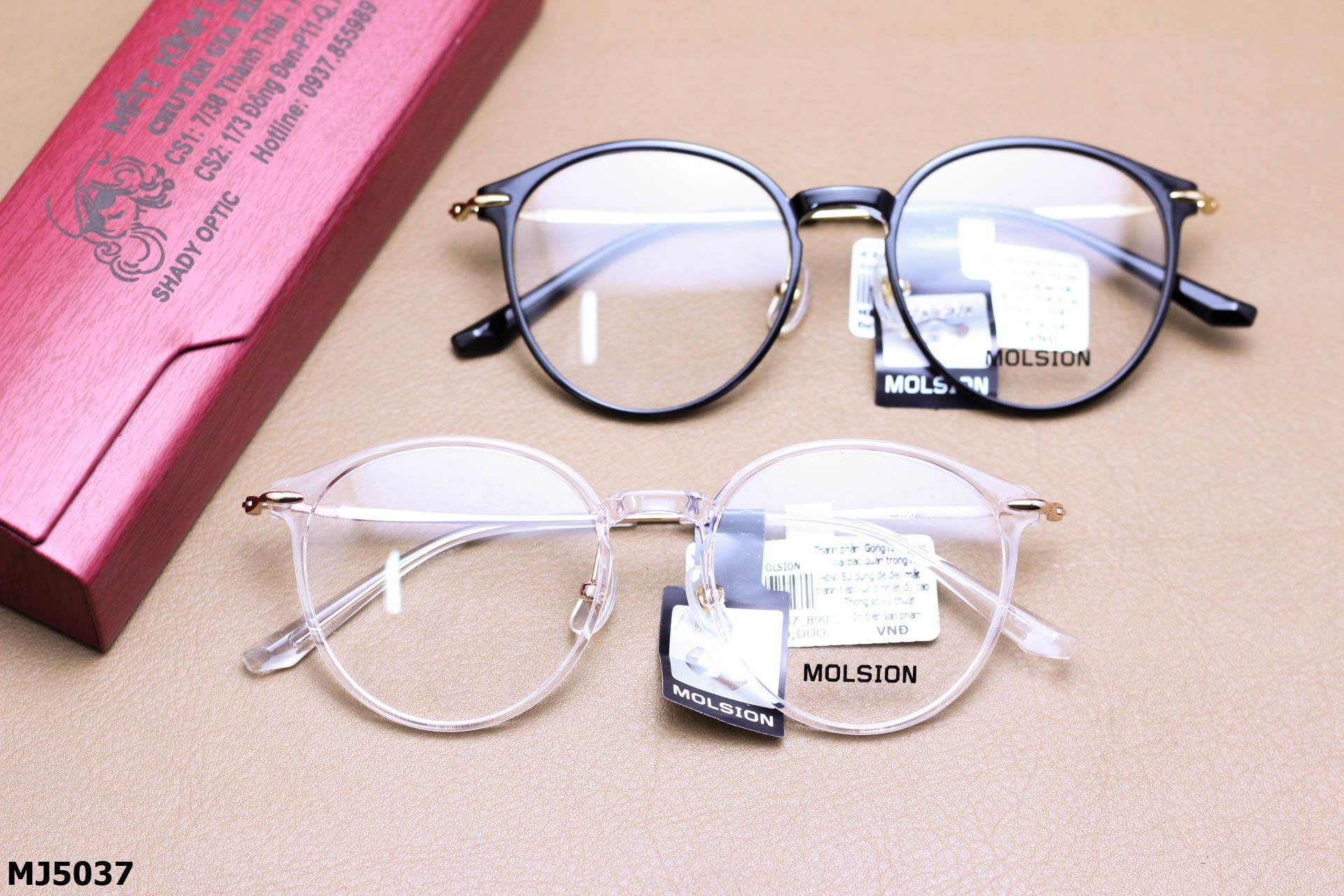 Gọng Kính Cận Dáng Mắt Mèo Thời Trang Unisex Cao Cấp, Chính Hãng Molsion - MJ5037