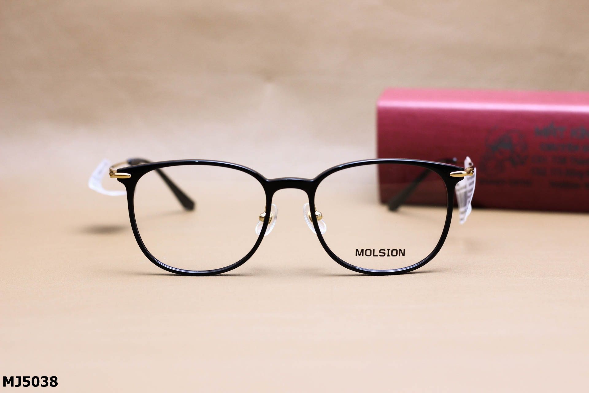 Gọng Kính Cận Dáng Vuông Bầu Thời Trang Unisex Cao Cấp, Chính Hãng Molsion - MJ5038