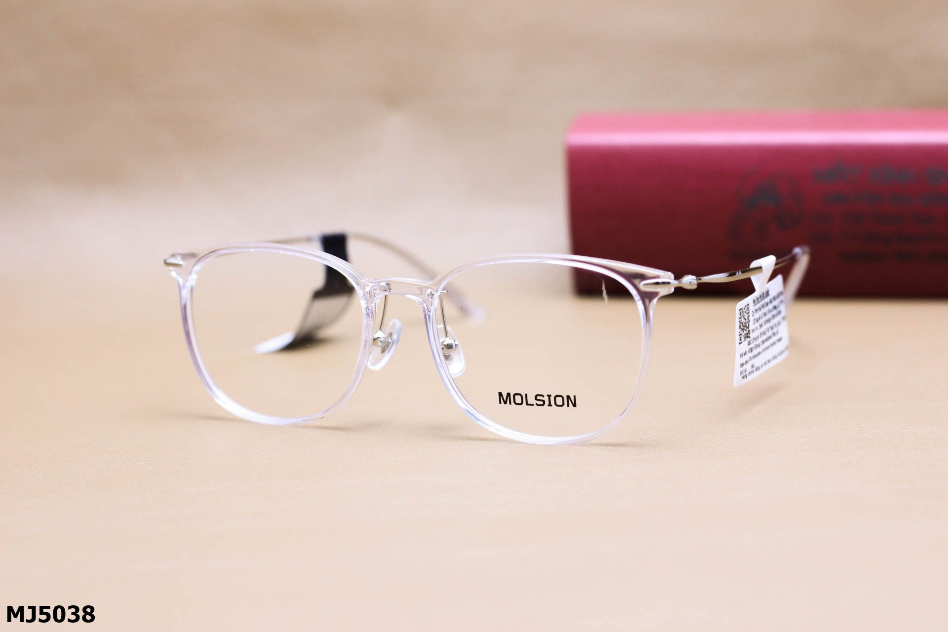 Gọng Kính Cận Dáng Vuông Bầu Thời Trang Unisex Cao Cấp, Chính Hãng Molsion - MJ5038