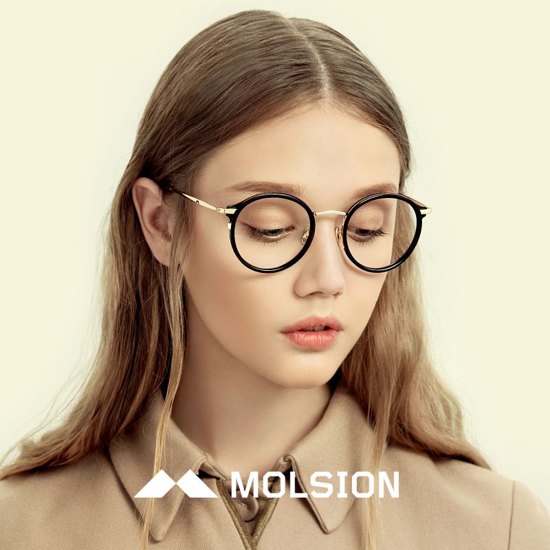 Gọng Kính Cận Chính Hãng Molsion Unisex, Chất Nhựa TR Và Thép Không Gỉ Cao Cấp - MJ6077