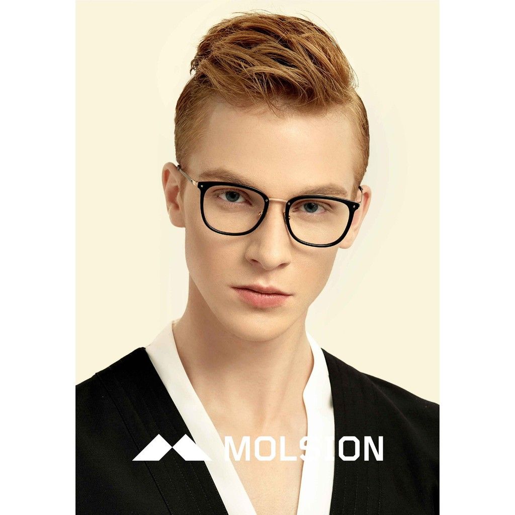 Gọng Kính Cận Dáng Vuông Bầu Thời Trang Unisex Cao Cấp, Chính Hãng Molsion - MJ6081
