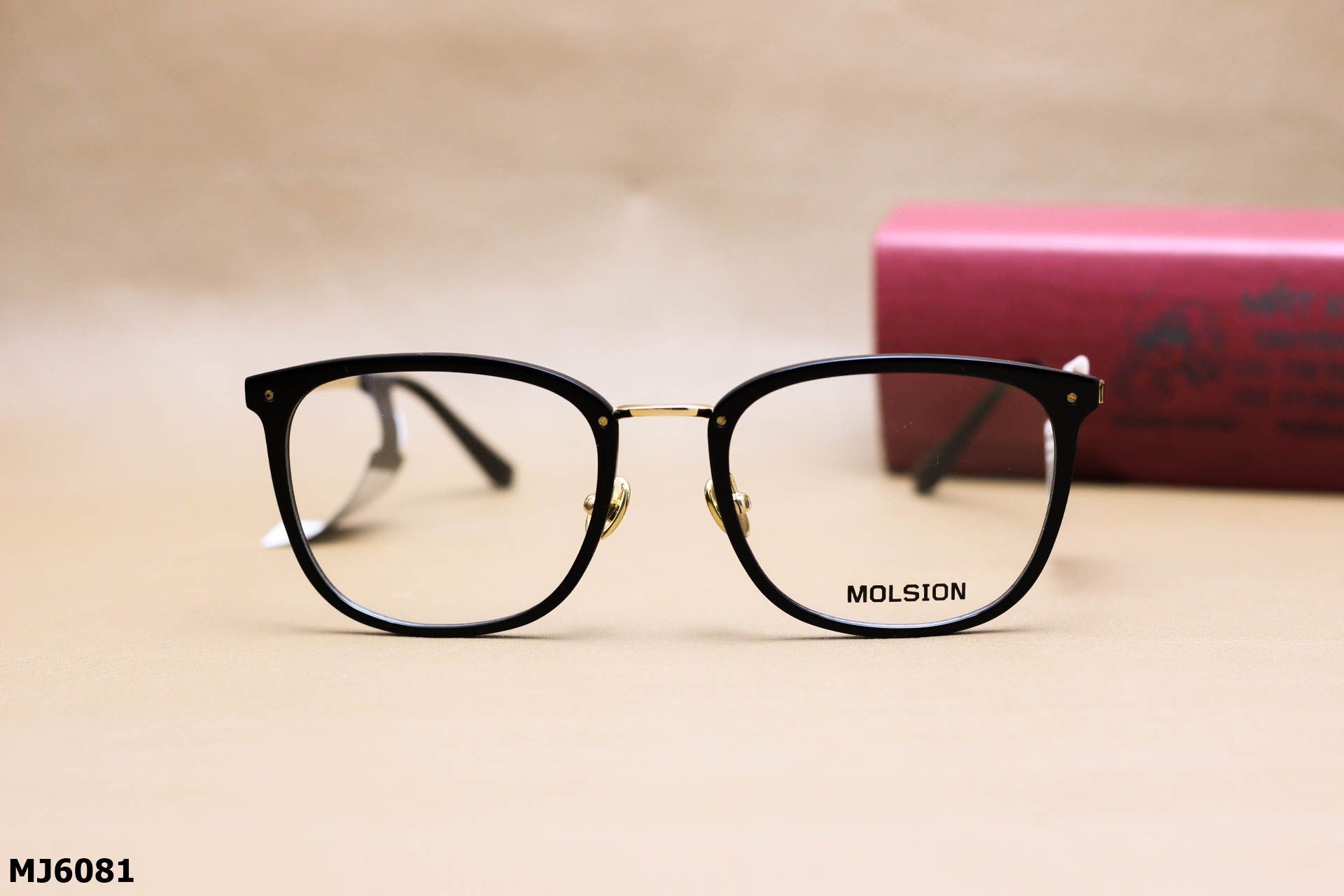 Gọng Kính Cận Dáng Vuông Bầu Thời Trang Unisex Cao Cấp, Chính Hãng Molsion - MJ6081