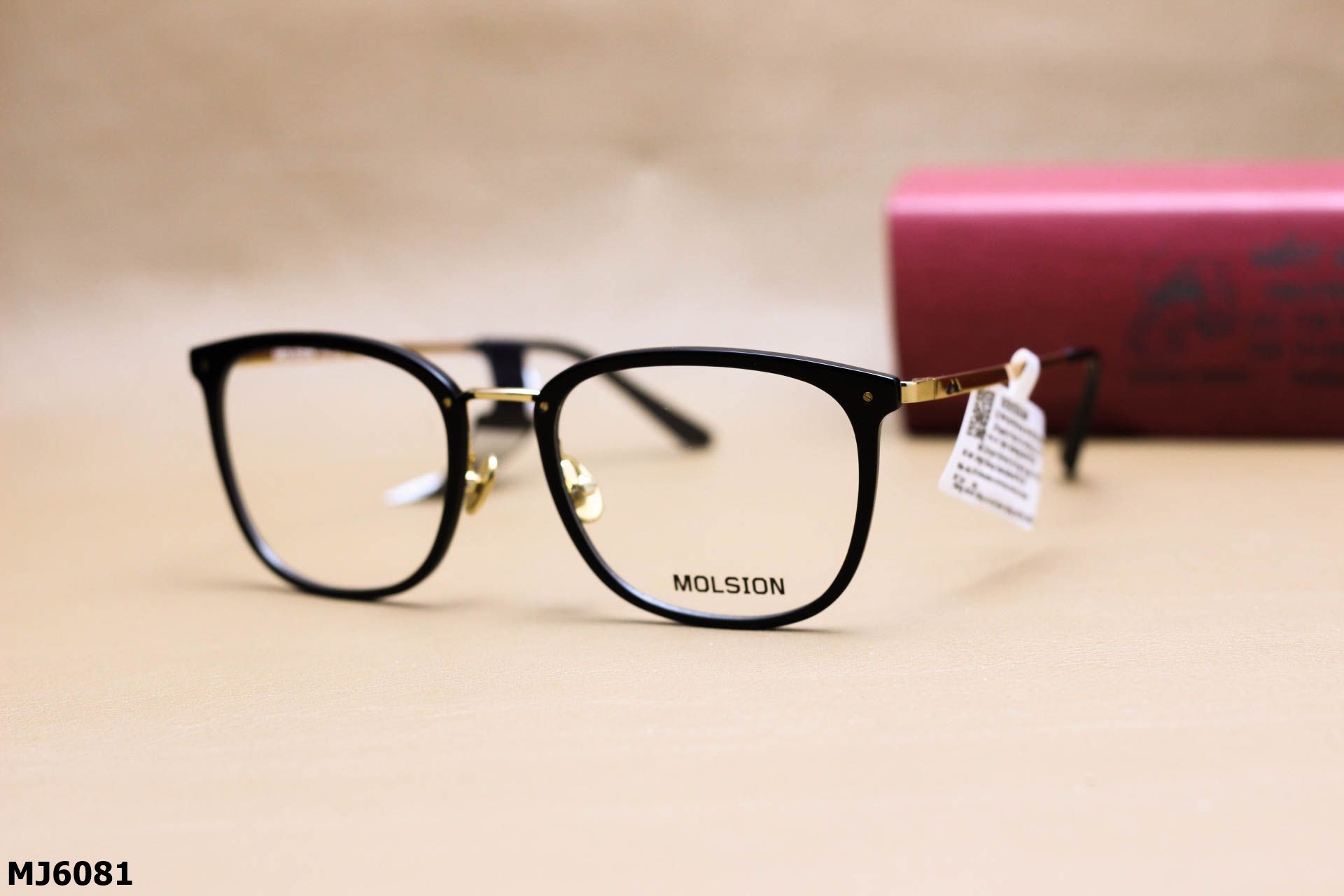 Gọng Kính Cận Dáng Vuông Bầu Thời Trang Unisex Cao Cấp, Chính Hãng Molsion - MJ6081