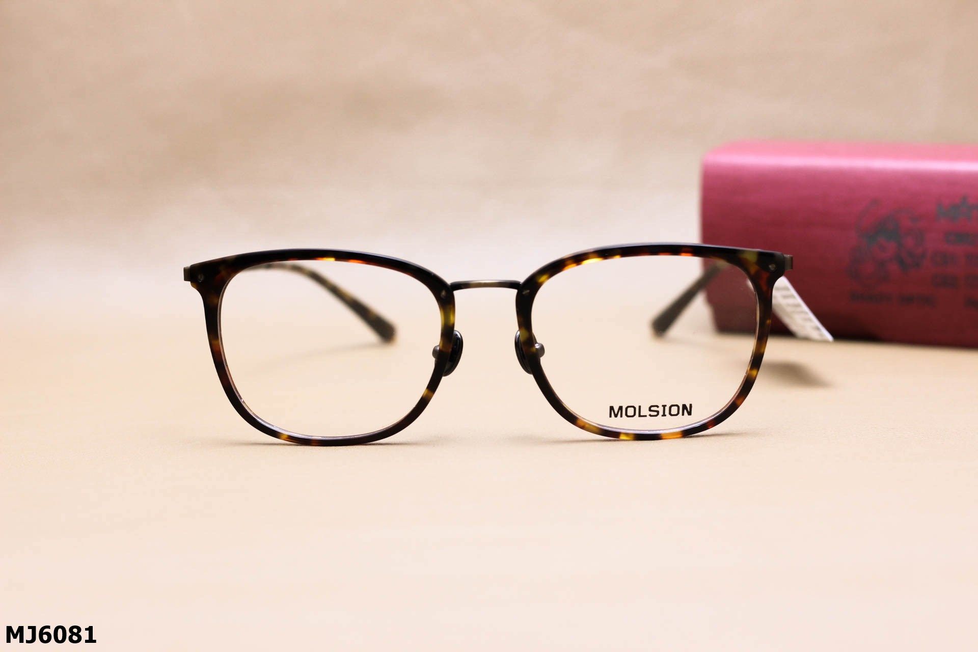 Gọng Kính Cận Dáng Vuông Bầu Thời Trang Unisex Cao Cấp, Chính Hãng Molsion - MJ6081