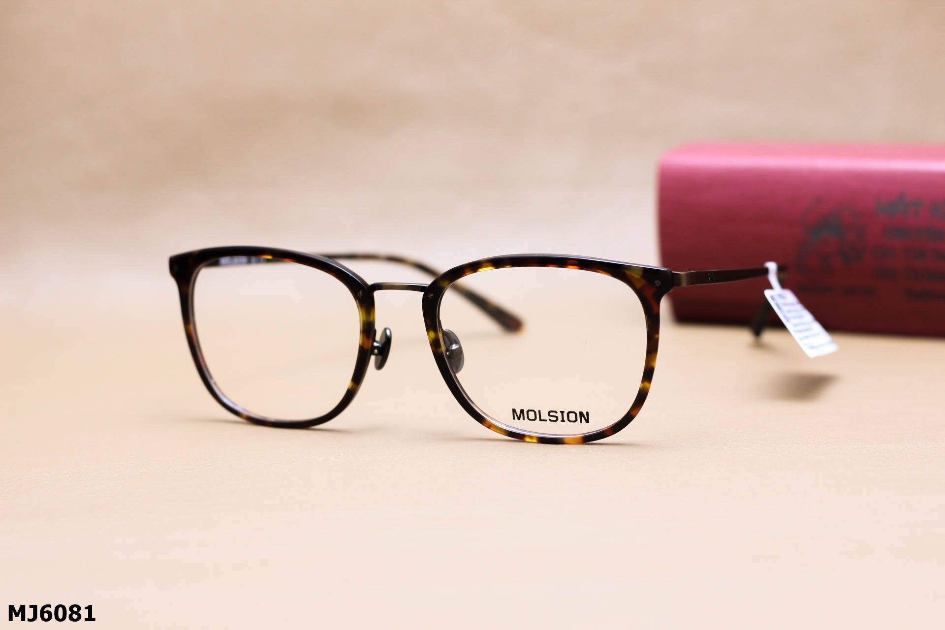 Gọng Kính Cận Dáng Vuông Bầu Thời Trang Unisex Cao Cấp, Chính Hãng Molsion - MJ6081