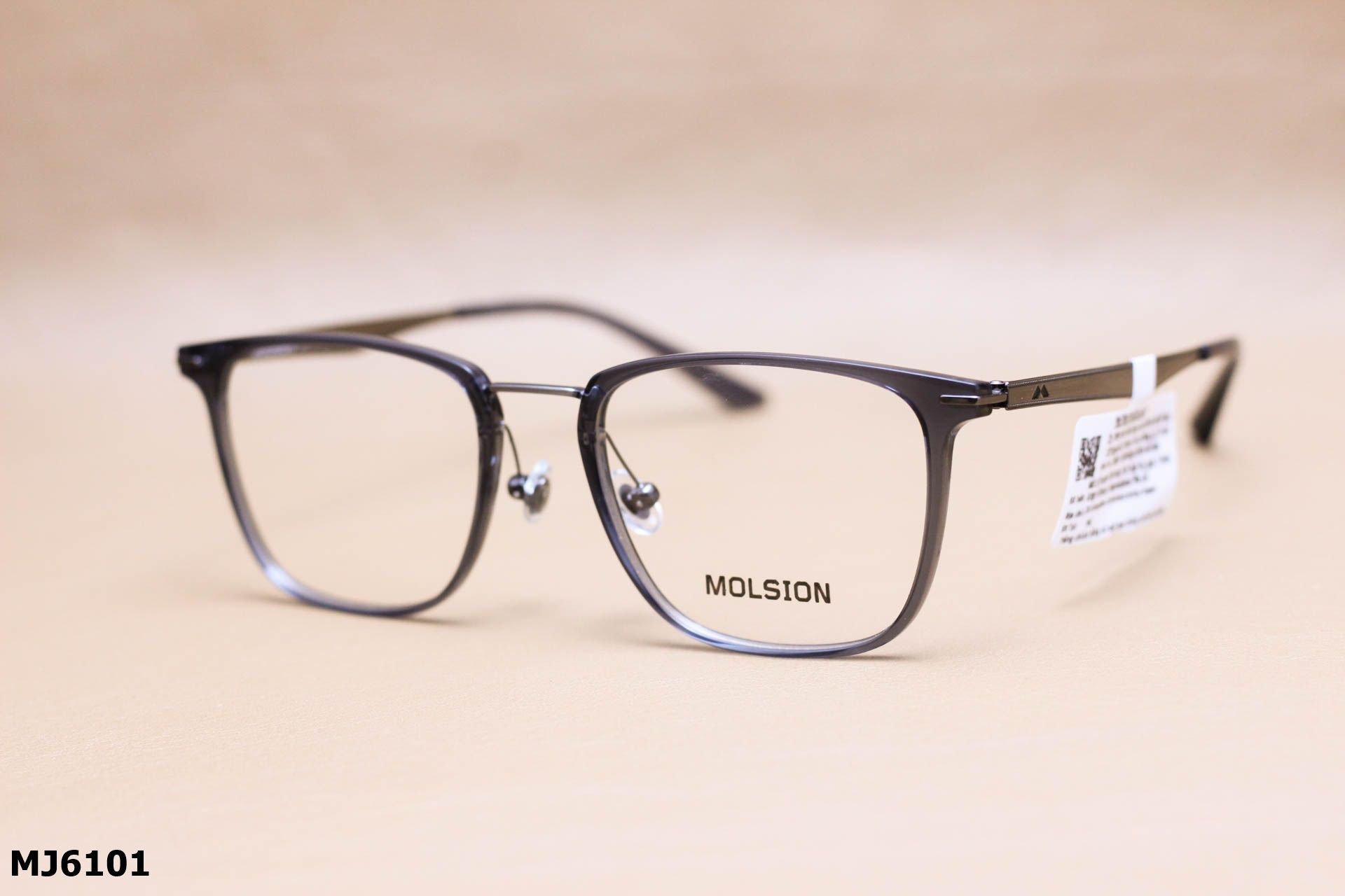 Gọng Kính Cận Chính Hãng Molsion Unisex, Chất Nhựa TR Và Thép Không Gỉ Cao Cấp - MJ6101