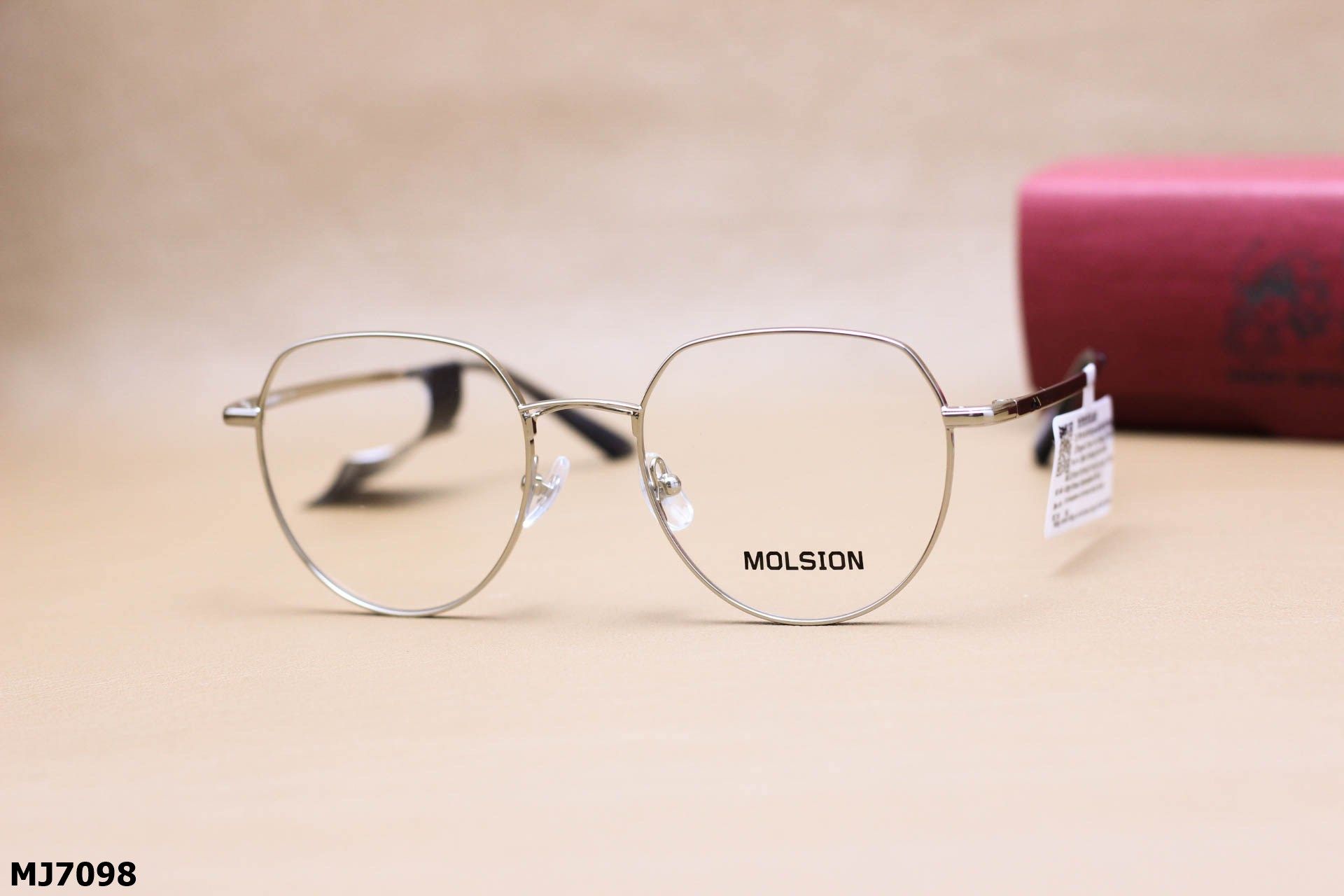 Gọng Kính Cận Chính Hãng Molsion Unisex, Chất Liệu Hợp Kim Thanh Mảnh Cao Cấp - MJ7098