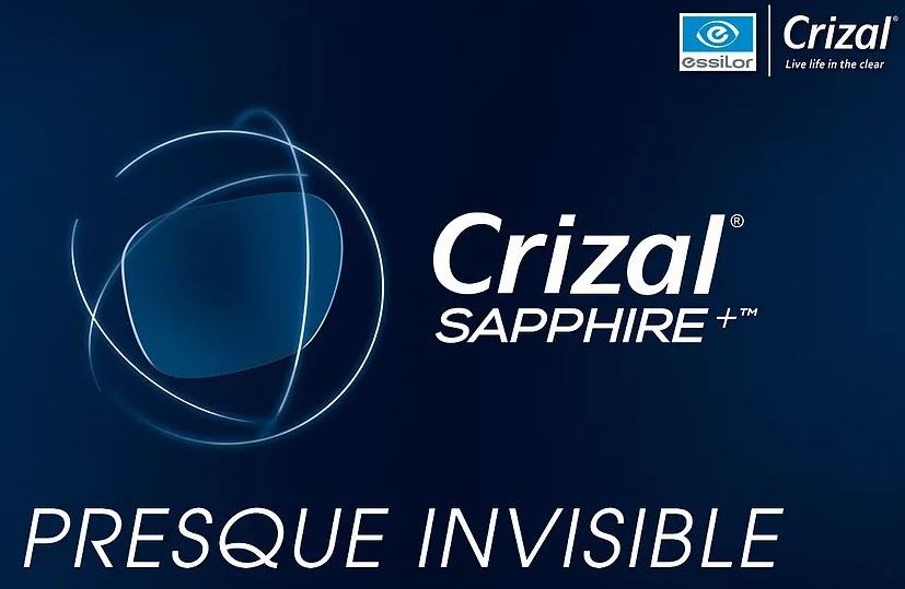 Tròng kính cận Essilor Crizal Sapphire UV Airmark 1.67