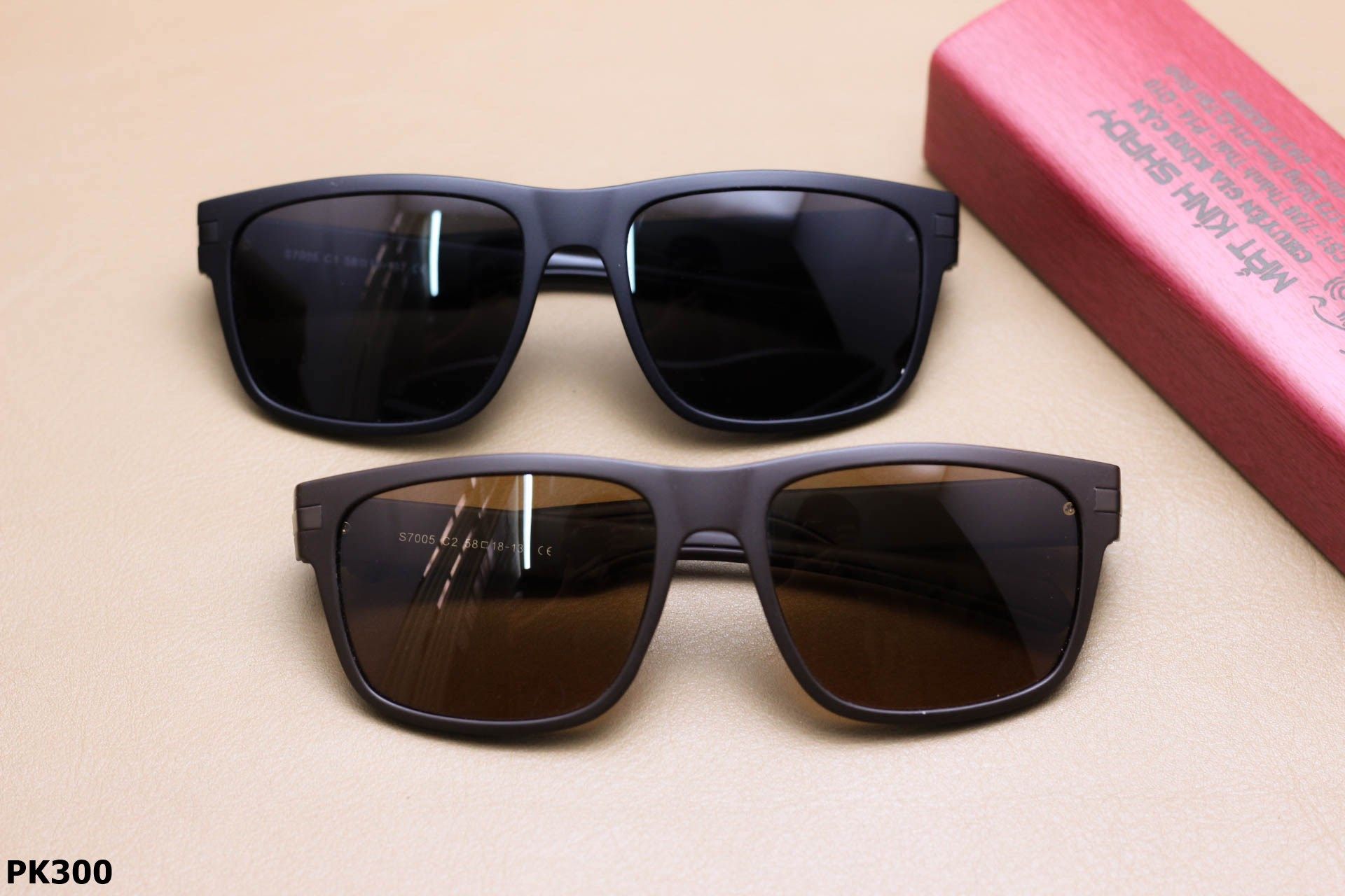 Kính Mát Vuông Thời Trang Nam, Tròng Polarized Chống Phân Cực Và UV400 - PK300