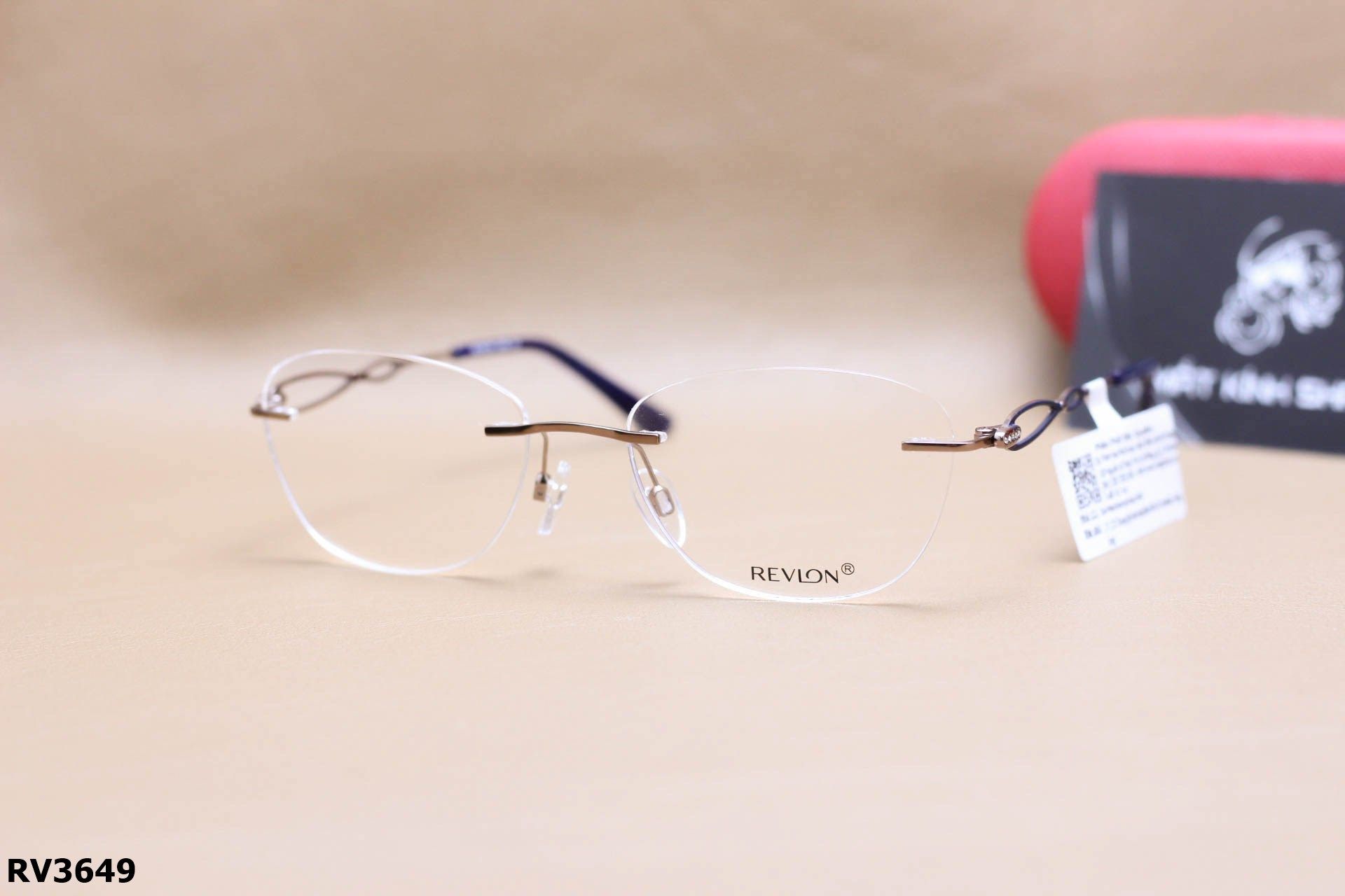 Gọng Kính Cận Khoan Ốc Thời Trang Nữ Revlon, Chất Liệu Thép Cao Cấp Thanh Mảnh - RV3649