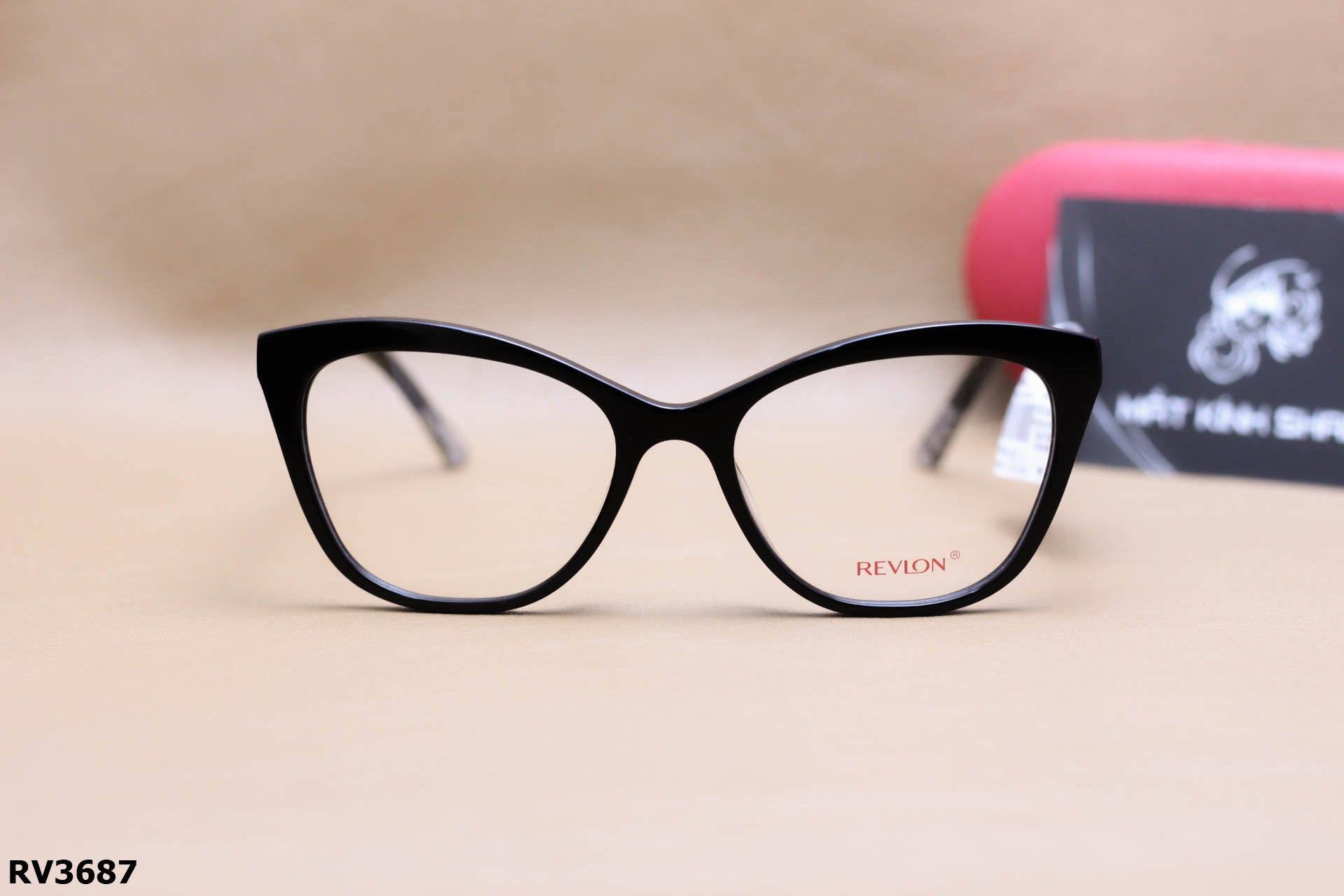 Gọng Kính Cận Mắt Mèo Thời Trang Nữ Chính Hãng Revlon Chất Nhựa Acetate Nguyên Khối - RV3687
