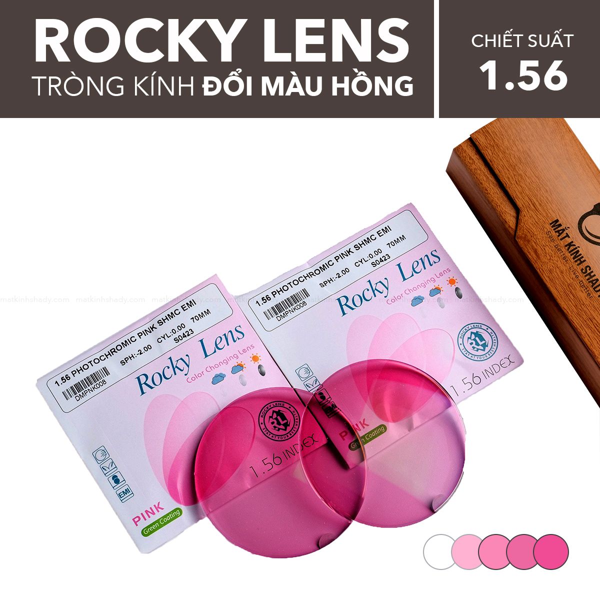  Tròng Kính Đổi Màu Rocky Lens 1.56 SHMC 