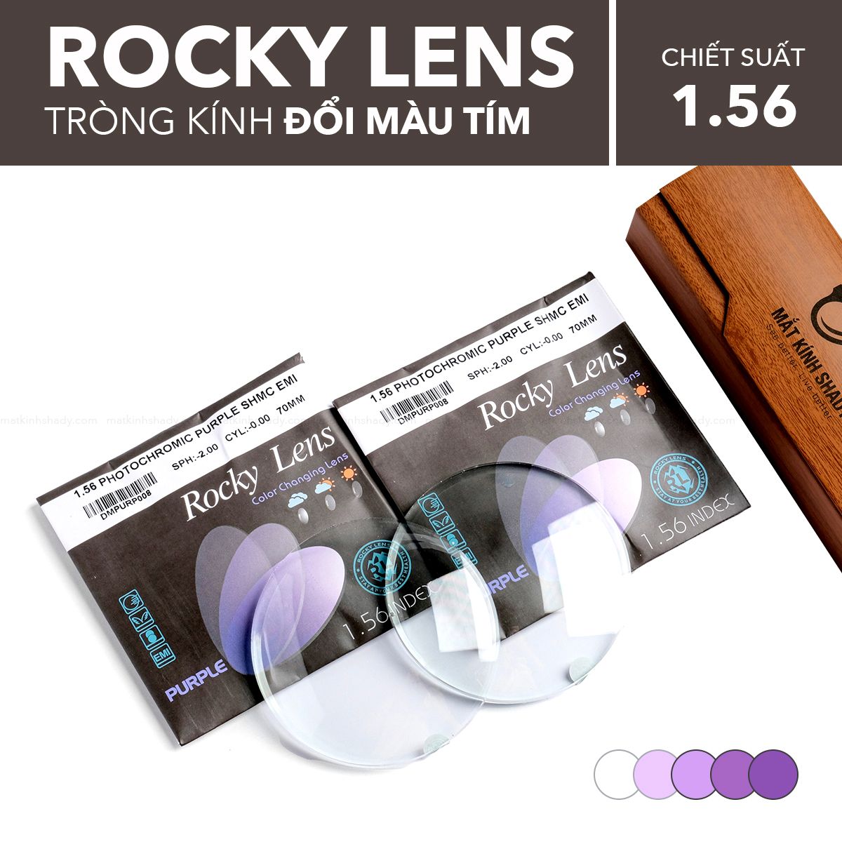  Tròng Kính Đổi Màu Rocky Lens 1.56 SHMC 
