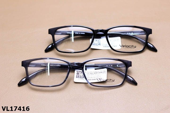 Gọng Kính Cận Chính Hãng VELOCITY Nhựa Dẻo TR90, Dáng Vuông Bầu Unisex - VL17416
