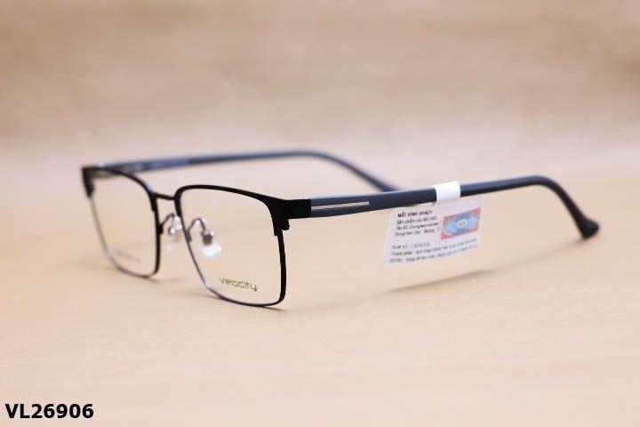 Gọng Kính Cận Hợp Kim Chính Hãng VELOCITY, Dáng Vuông Thanh Mảnh Unisex - VL26906