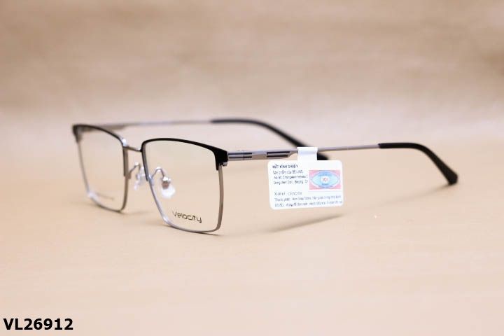 Gọng Kính Cận Hợp Kim Chính Hãng VELOCITY, Dáng Vuông Thanh Mảnh Unisex - VL26912