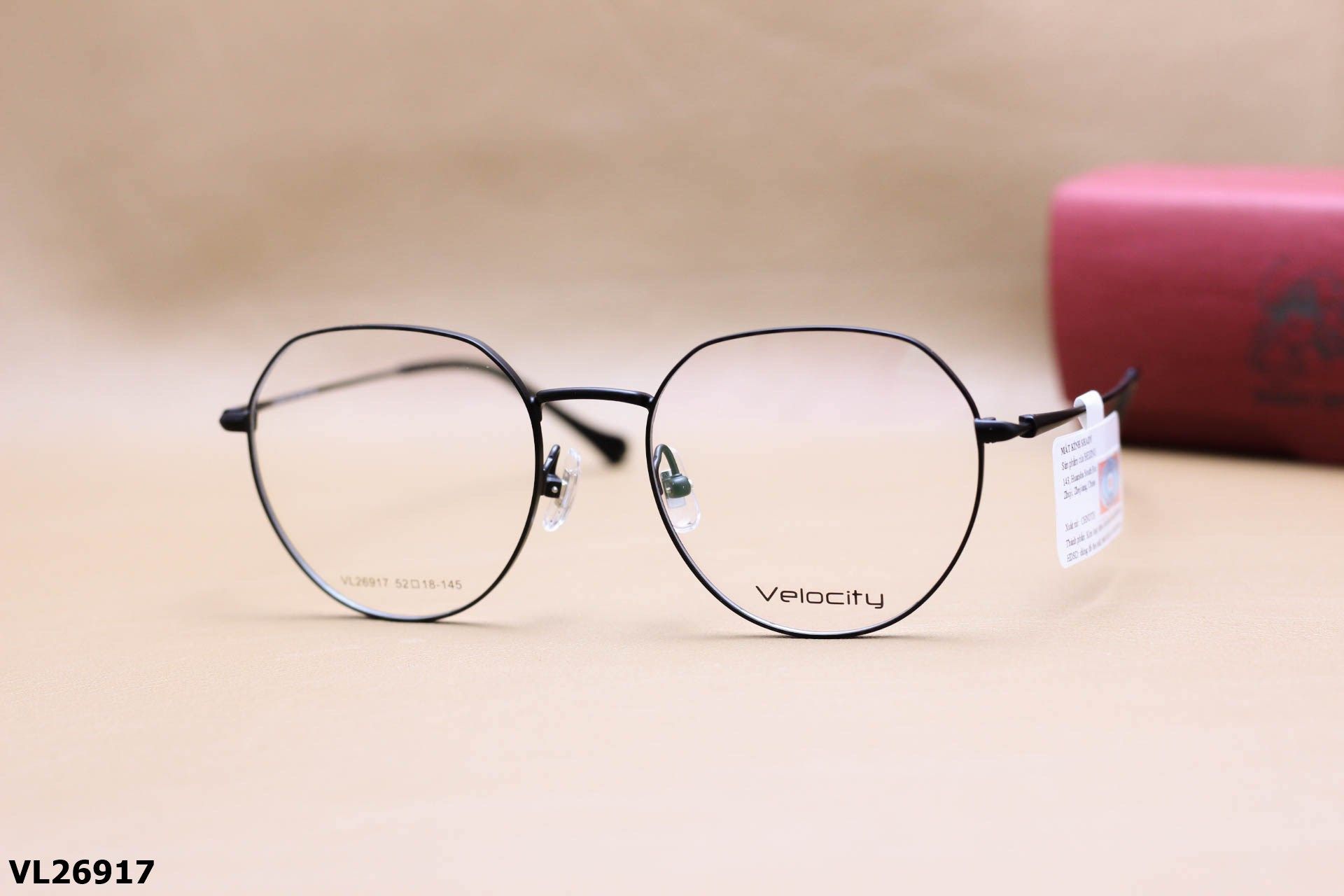 Gọng Kính Cận Hợp Kim Chính Hãng VELOCITY, Dáng Đa Giác Thanh Mảnh Unisex - VL26917