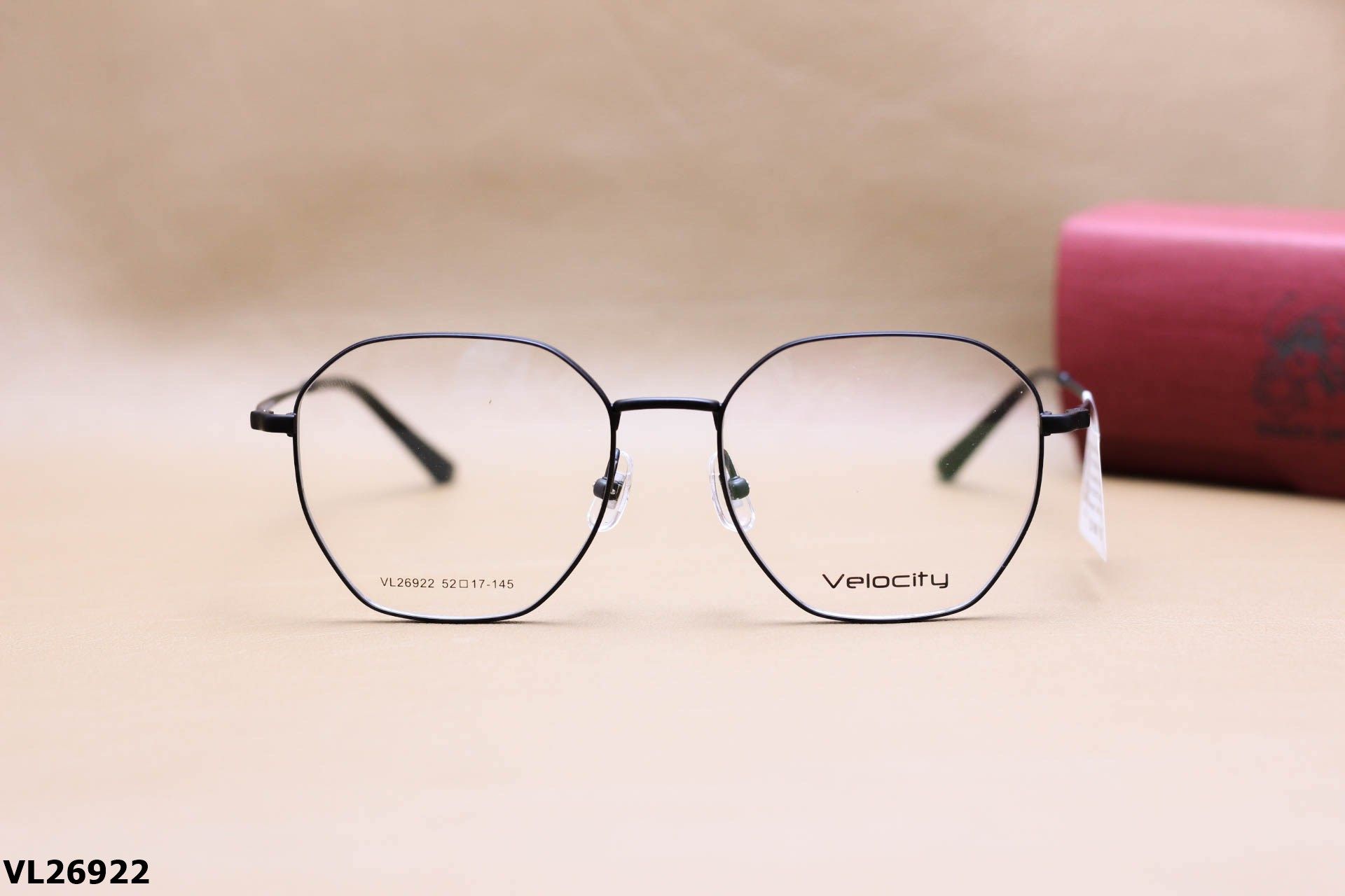 Gọng Kính Cận Hợp Kim Chính Hãng VELOCITY, Dáng Đa Giác Thanh Mảnh Unisex - VL26922