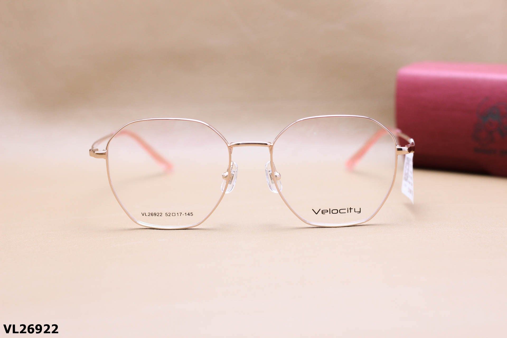 Gọng Kính Cận Hợp Kim Chính Hãng VELOCITY, Dáng Đa Giác Thanh Mảnh Unisex - VL26922