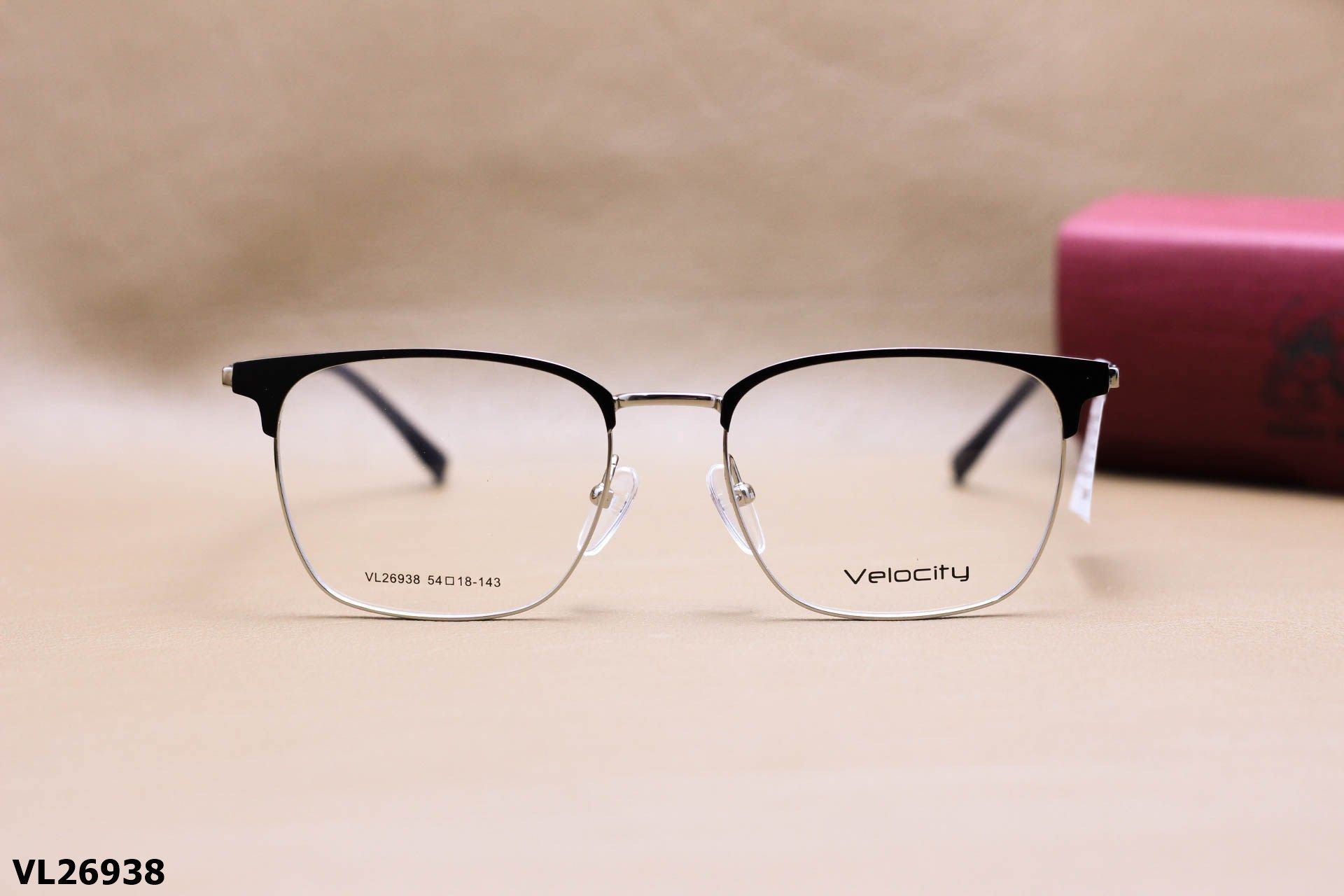 Gọng Kính Cận Vuông Nửa Viền Thời Trang Unisex, Chất Liệu Hợp Kim Cao Cấp Chính Hãng Velocity - VL26938