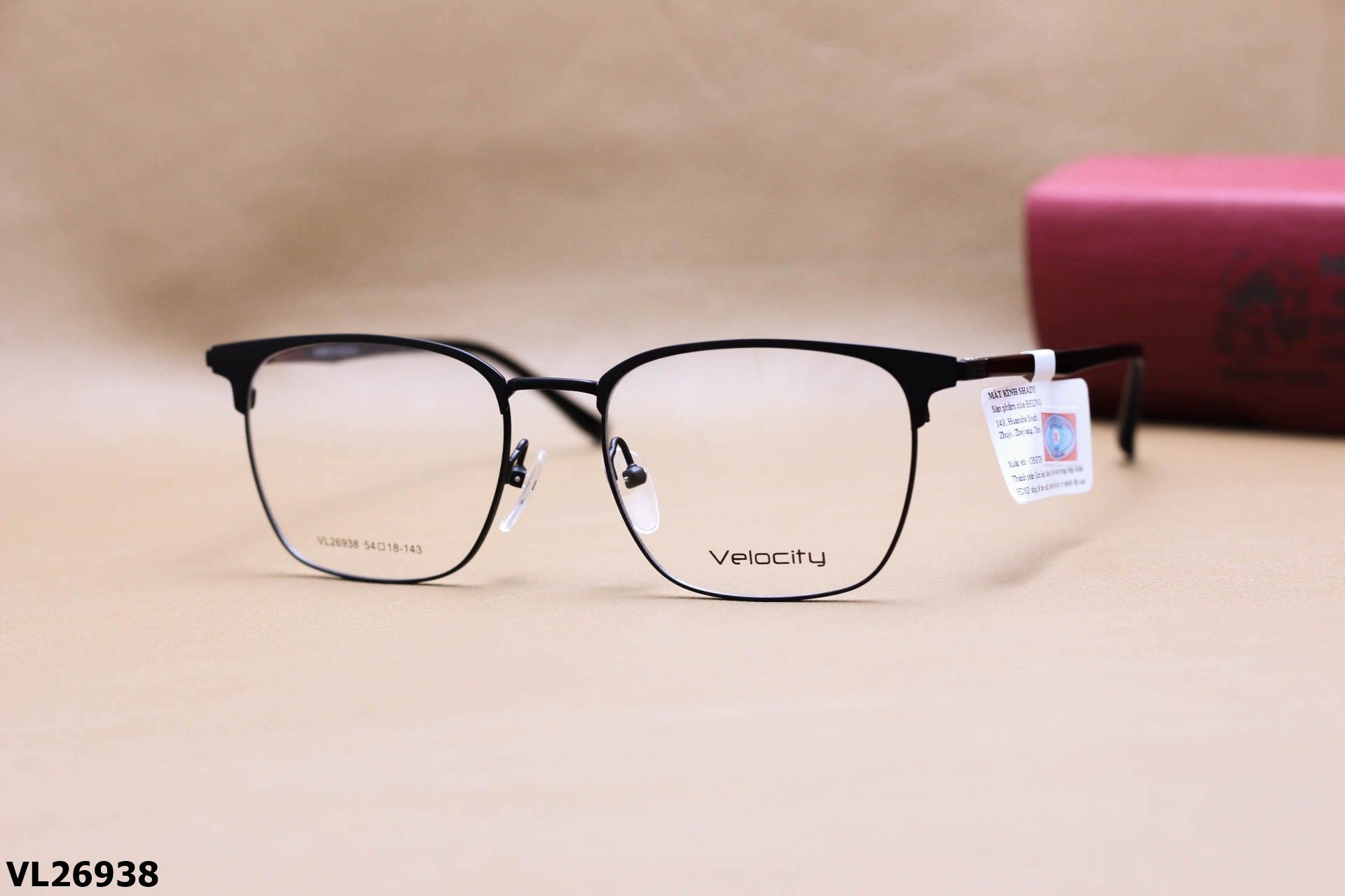 Gọng Kính Cận Vuông Nửa Viền Thời Trang Unisex, Chất Liệu Hợp Kim Cao Cấp Chính Hãng Velocity - VL26938